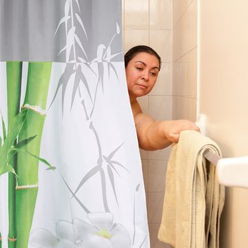 relaxdays Duschvorhang Duschvorhang 180x200 Wassertropfen Breite 180 cm