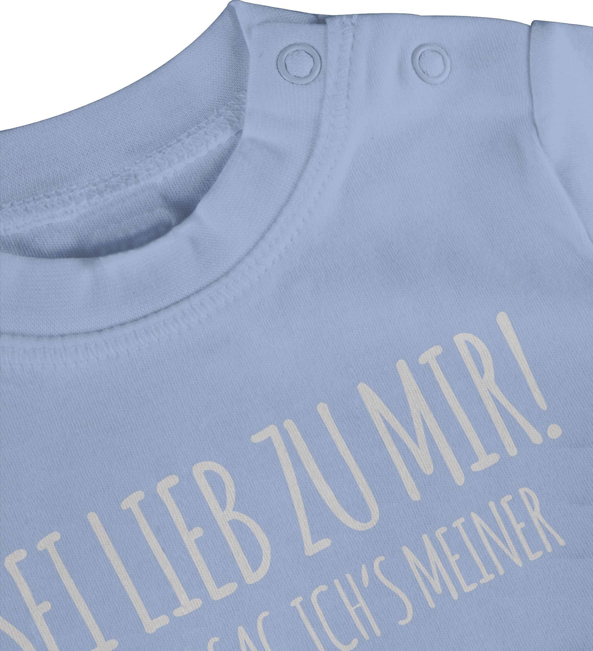 zu mir Baby ichs 1 sonst Shirtracer sag Sprüche Oma T-Shirt Babyblau lieb Sei