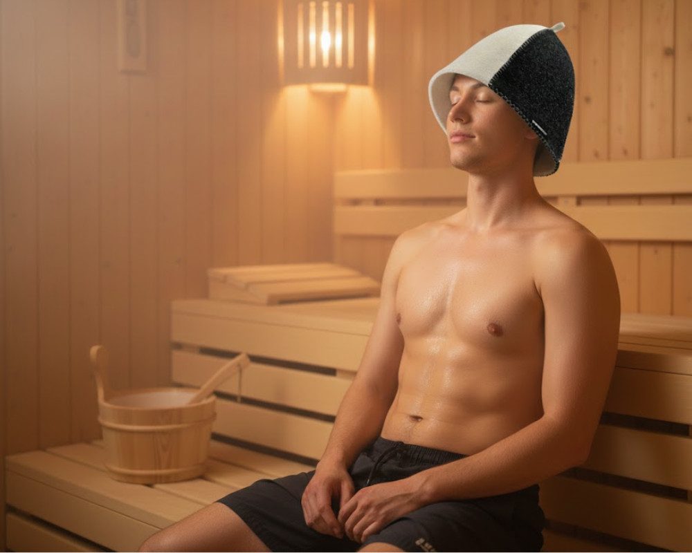 Saunagut Sauna-Aufgussset Saunagut Sauna-Mütze aus Filz (Halbwolle)