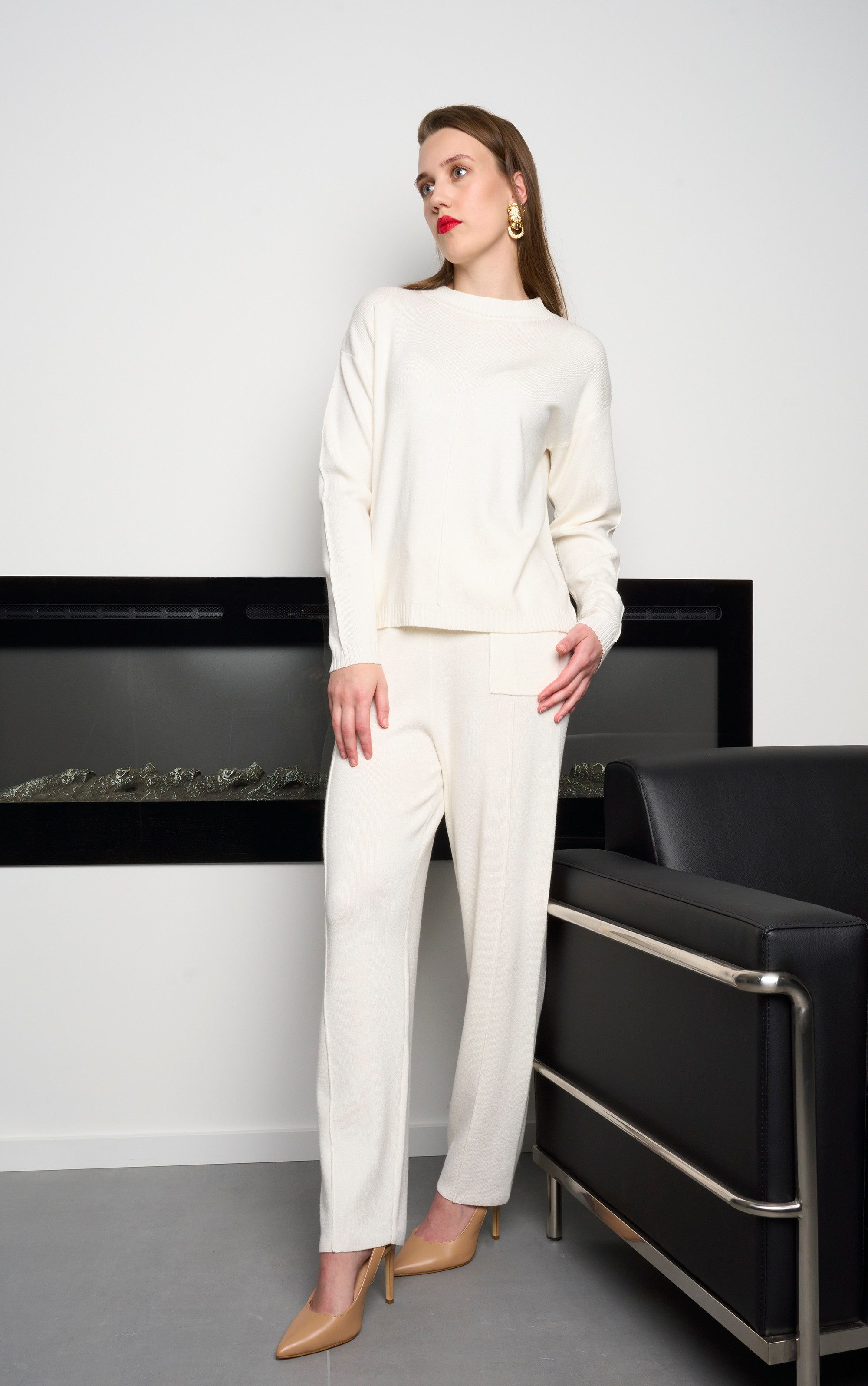 Strickhose Straight Fit mit Nahtdetail