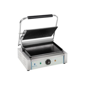 Royal Catering Kontaktgrill Kontaktgrill Elektro Gastro Edelstahl 230V 2200W Panini Toaster Grill, 2200 W