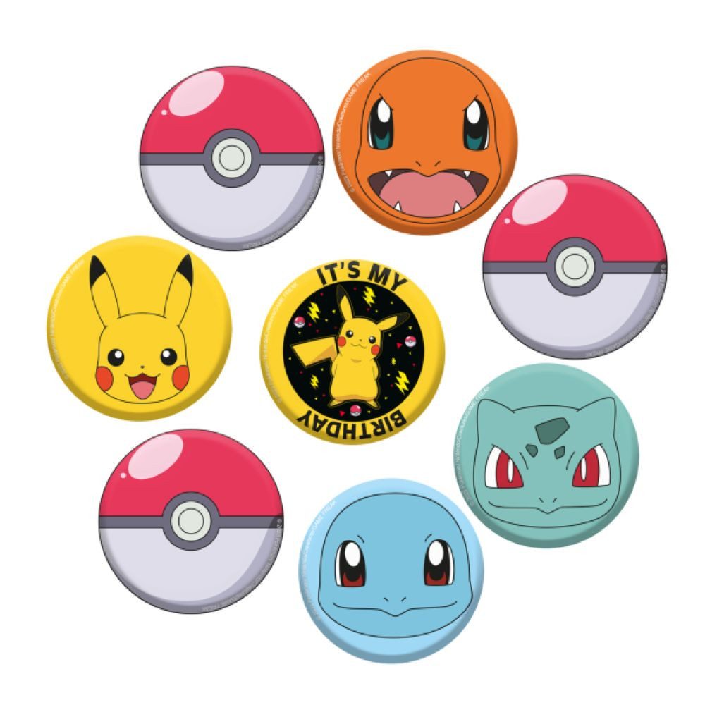 Hängedekoration Buttons Pokémon, 8 Stück