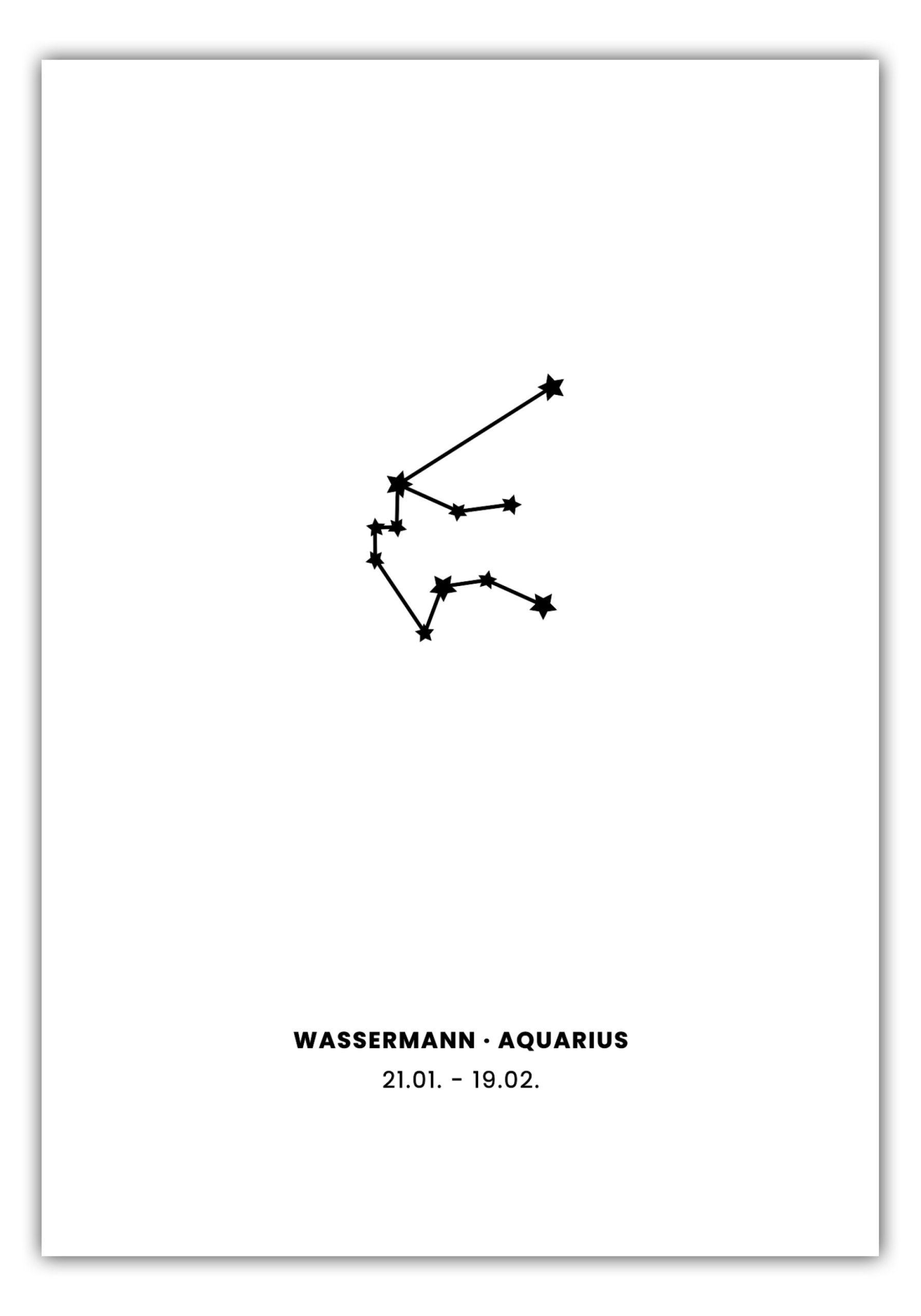 MOTIVISSO Poster Sternzeichen Wassermann - Konstellation