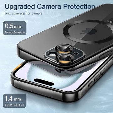 MSM Handyhülle Hülle für iPhone 15 Schutz MagSafe Silikon Slim Case Cover