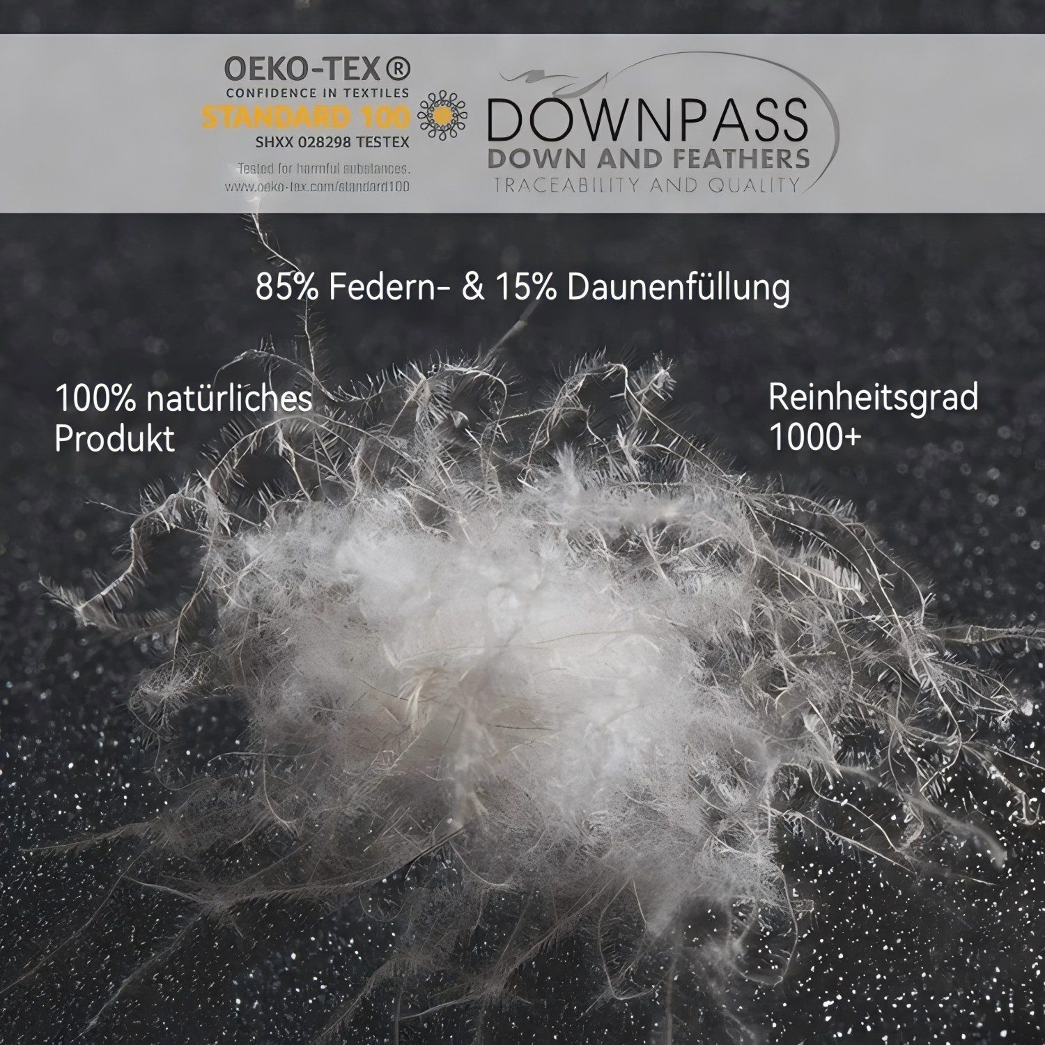 Elemuse Federbettdecke Ganzjahres Federdecke Bettdecken 135x200cm, 155x220cm, 200x200cm, Füllung: 85% Federn und 15% Daunen, Bezug: 100% Baumwolle, Bettdecke für Sommer und Winter
