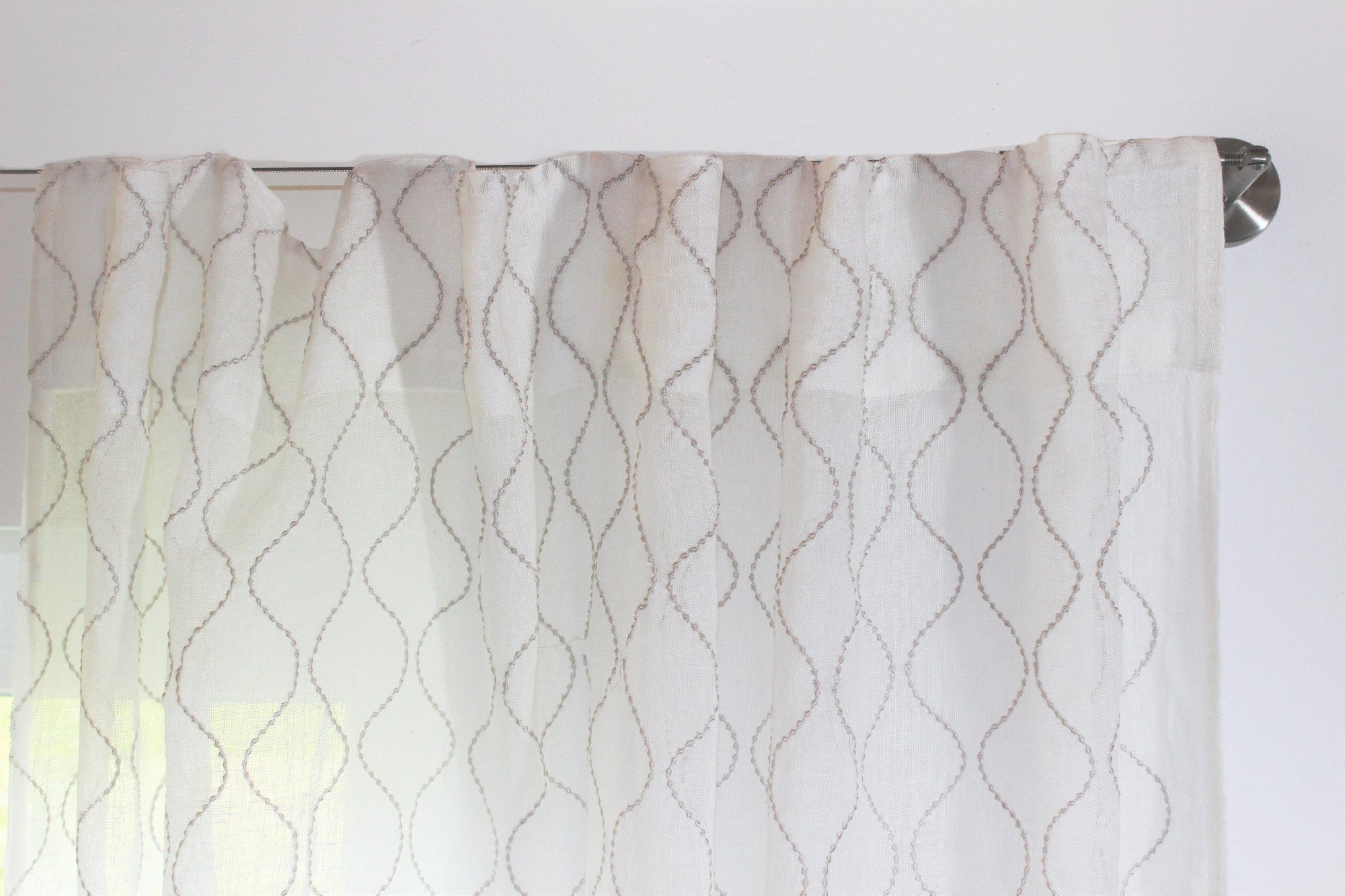 Vorhang »Vorhang blickdicht 100% Leinen natur Wellenmuster«, Indradanush,  verdeckte Schlaufen, geeignet für Gardinenstangen, 110 x 260 cm online  kaufen | OTTO