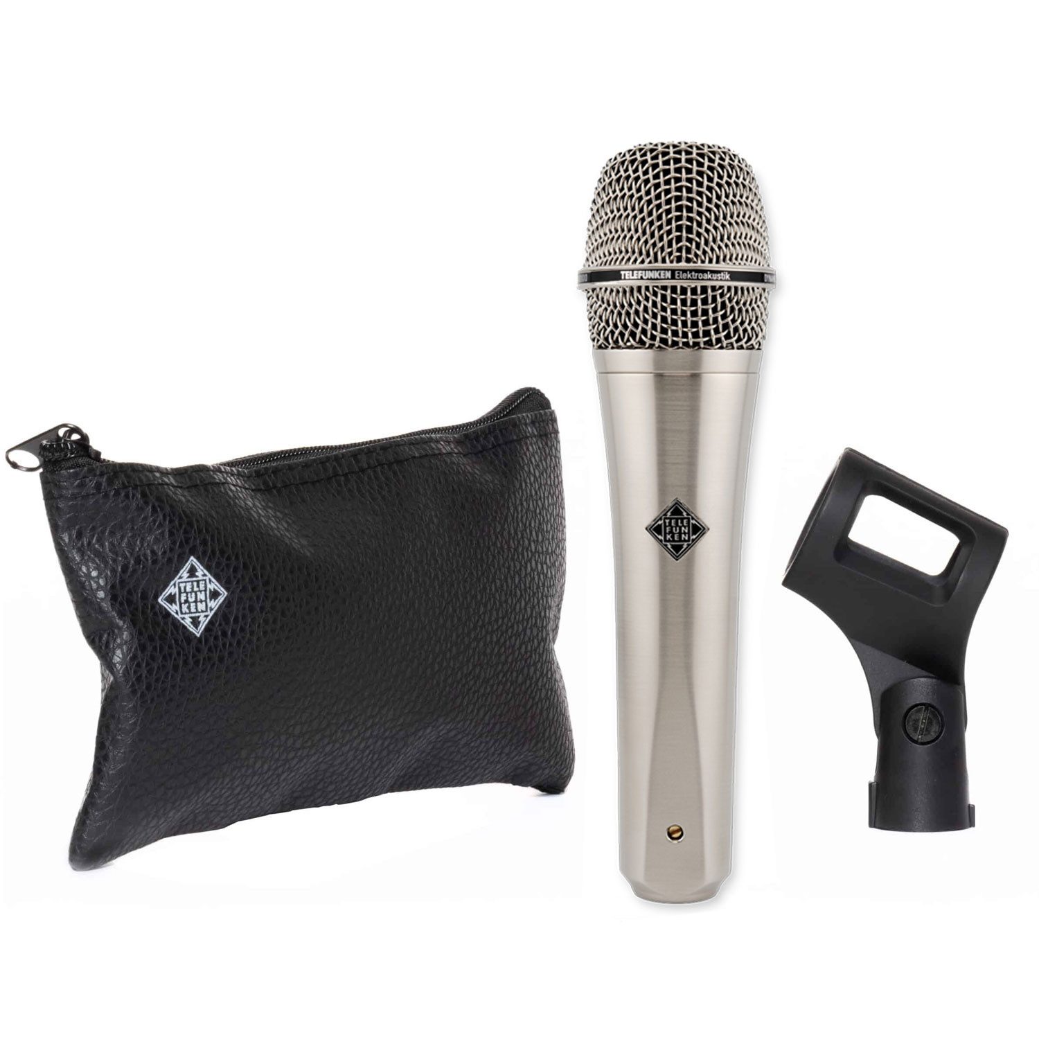Telefunken Elektroakustik Mikrofon Telefunken Mikrofon M80 Satin Chome (Superniere), Inklusive Halterung und Tasche