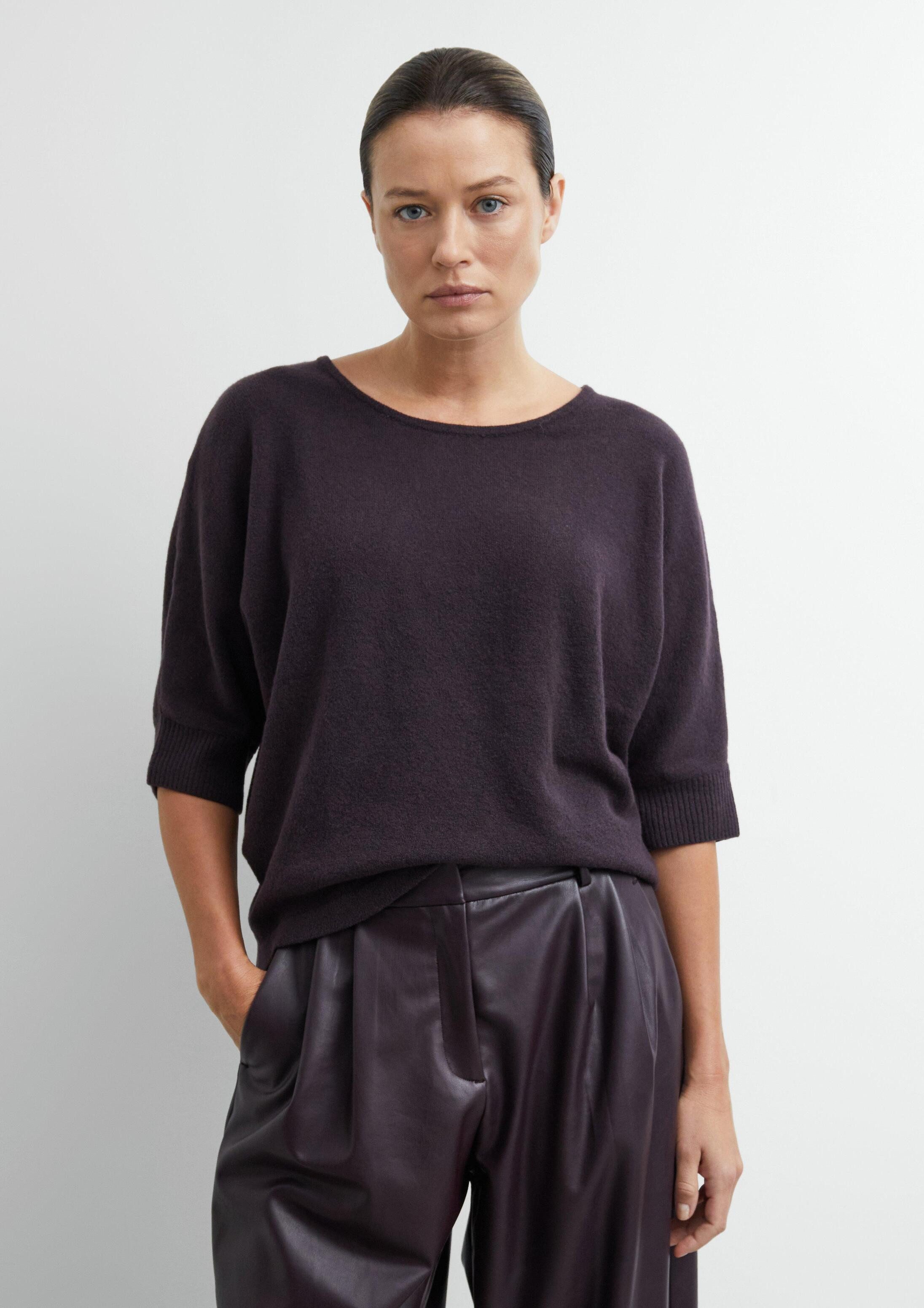 comma 3/4 Arm-Pullover Strickpullover Strickpullover mit U-Boot-Ausschnitt und Fledermausärmeln