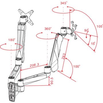 SpeaKa Professional SuperFlex 2fach Monitorhalter, Wandmontage Monitor-Halterung, (Gasdruck-Technik, Ausziehbar)