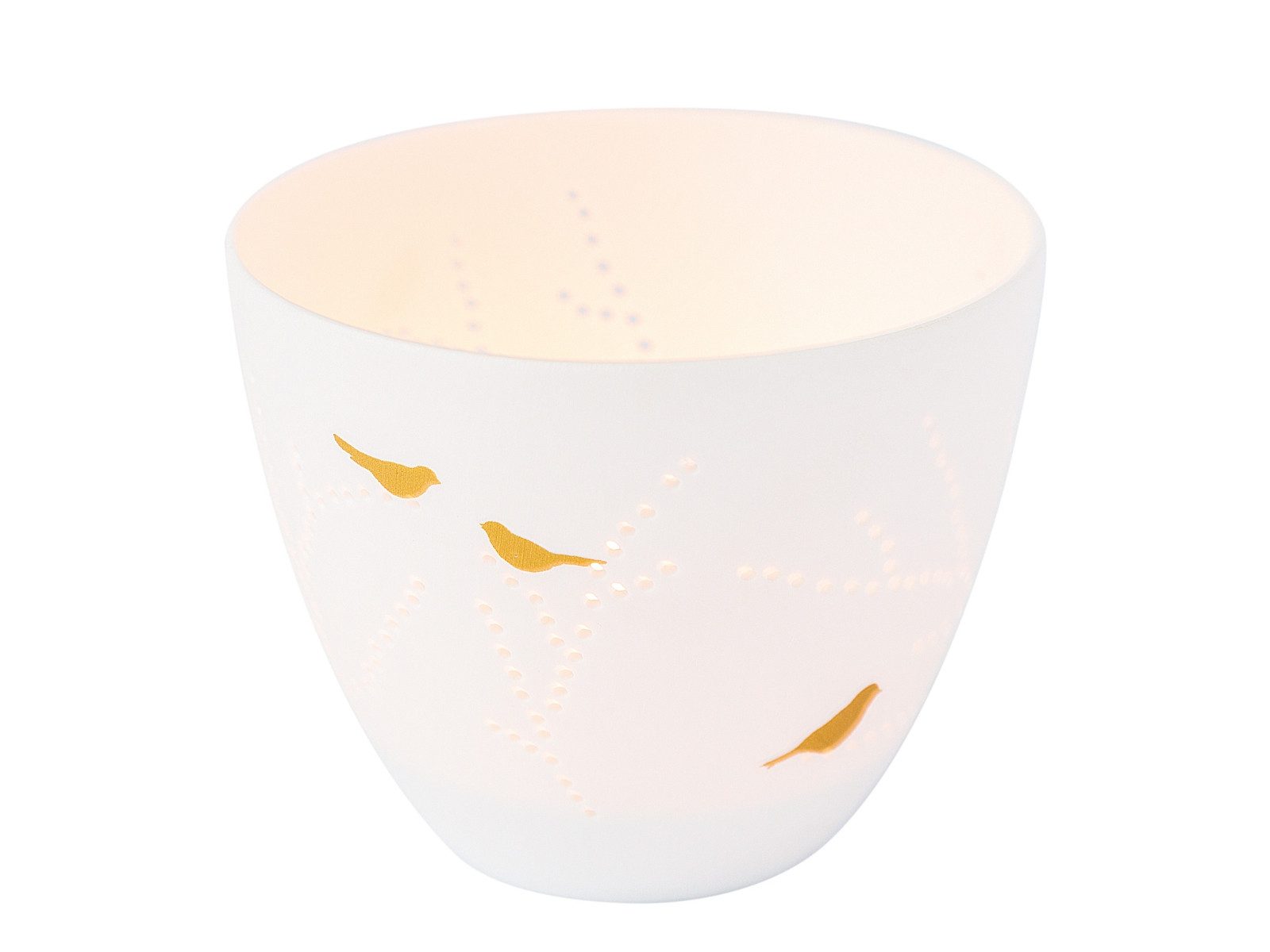 räder design stories Teelichthalter Poesielicht klein Vögel weiß 6,5cm