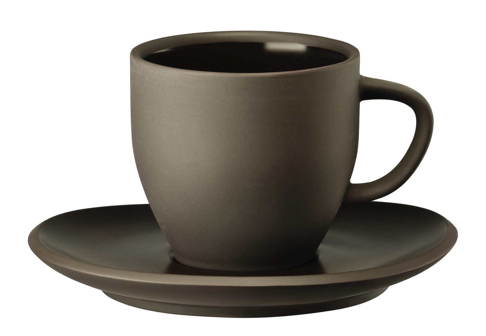 Rosenthal Tasse Junto Slate Grey Kaffeetasse mit Untertasse Set2, Steinzeug