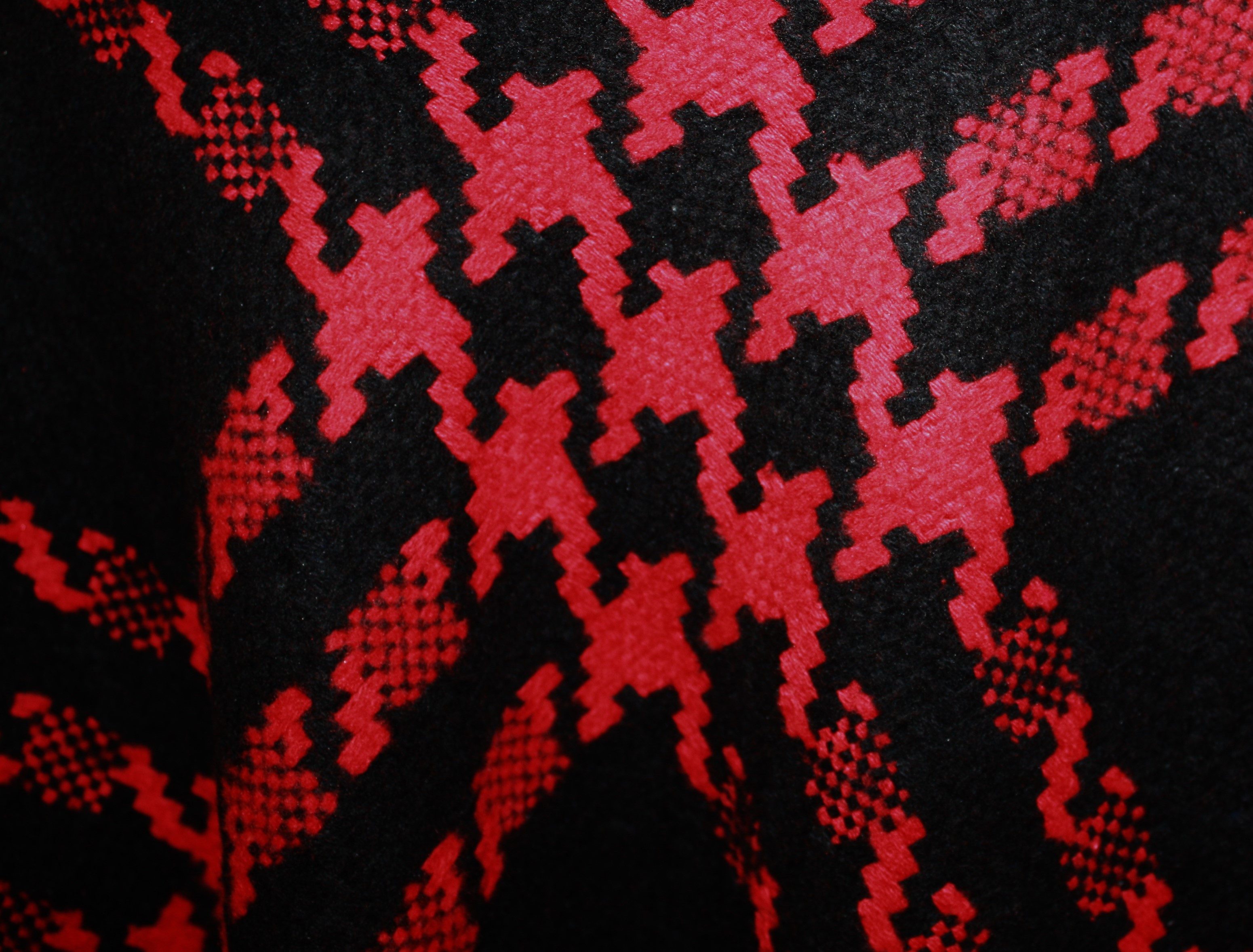 dunkle design A-Linien-Rock Boucle Schwarz Rot Hahnentritt Salz Pfeffer elastischer Bund