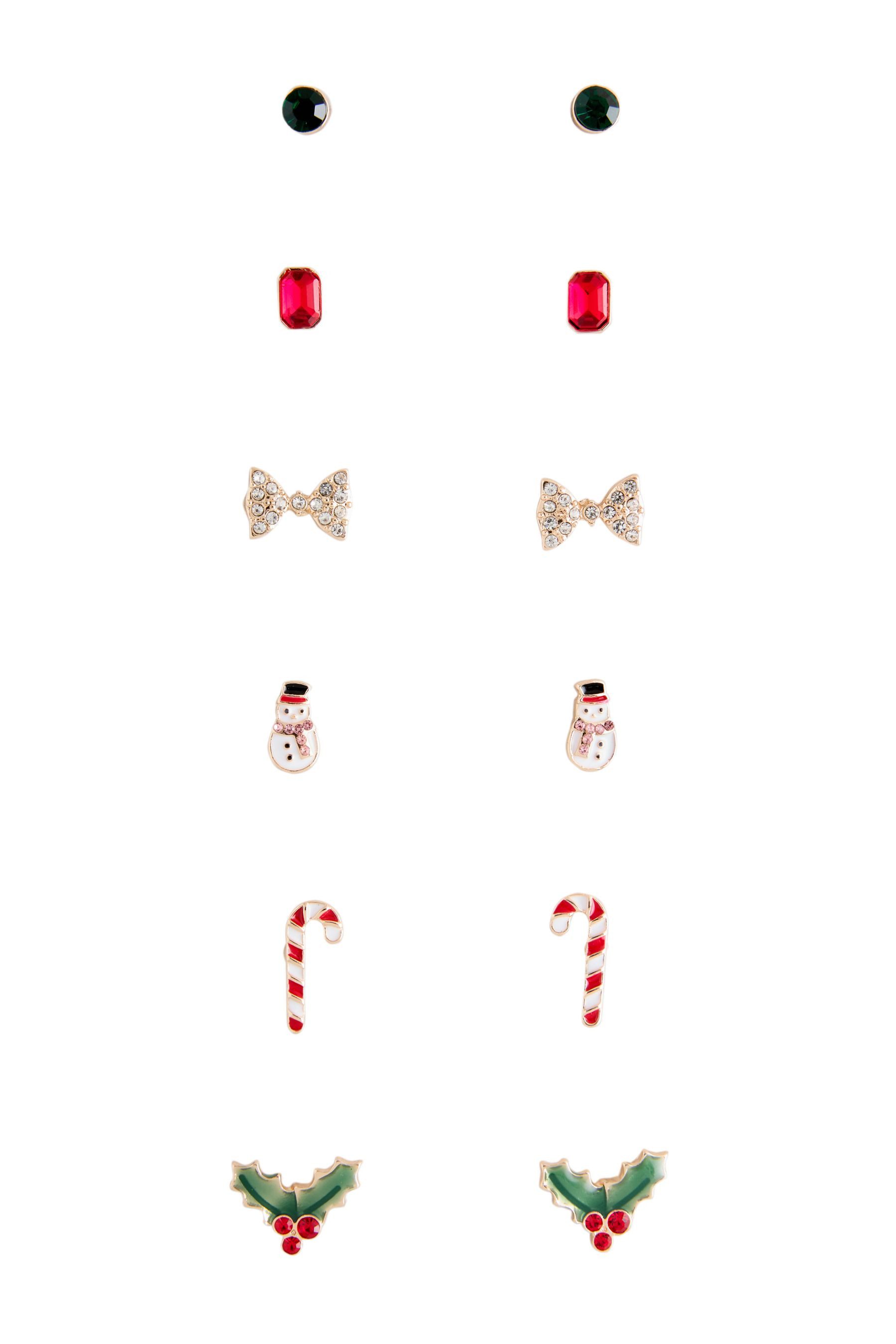 Next Ohrring-Set Weihnachtliche Ohrstecker, 6er-Pack (1-tlg)