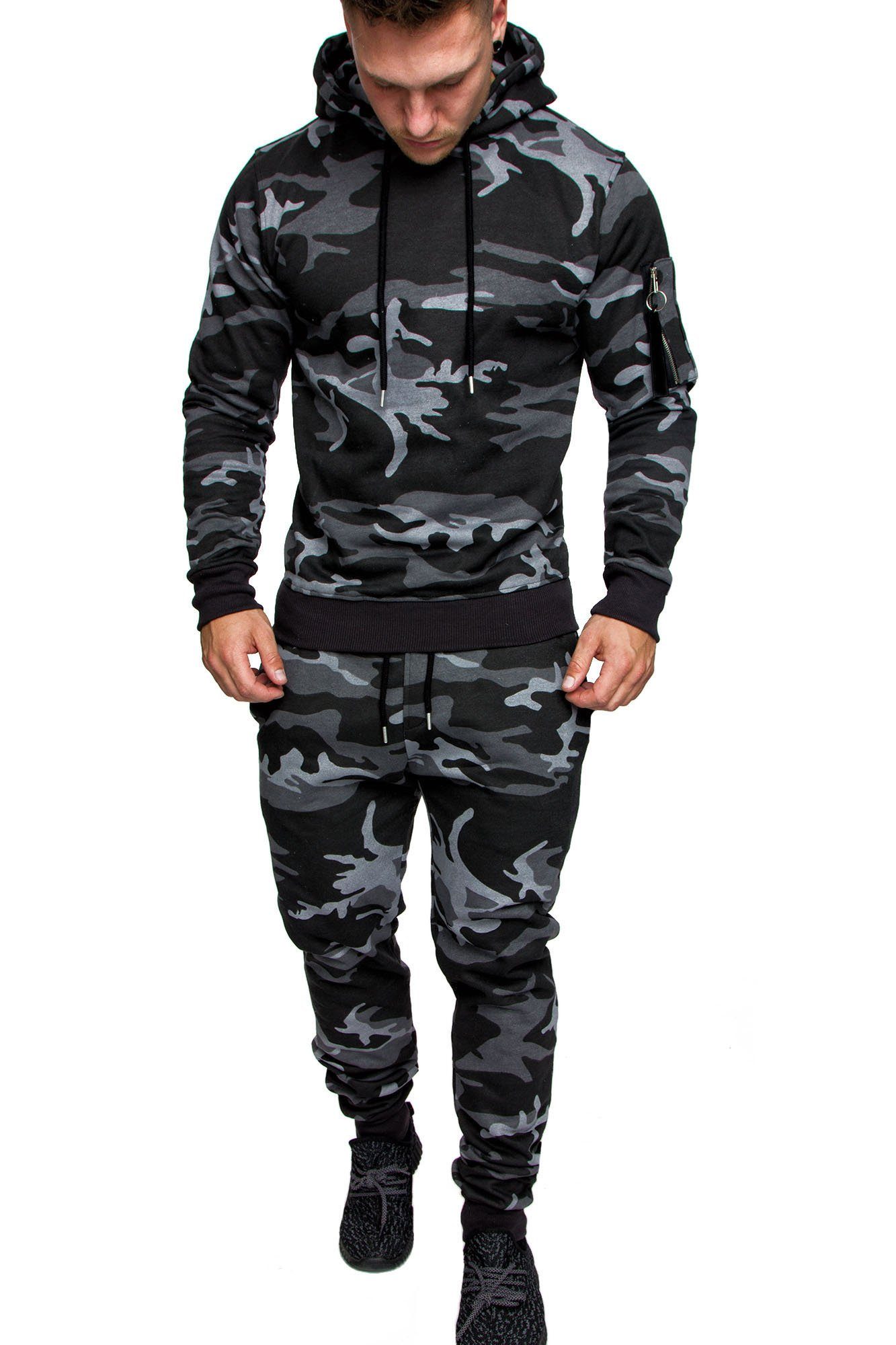 REPUBLIX Trainingsanzug ELIJAH, Herren Cargo Stil Sportanzug Jogginganzug Sporthose Hoodie
