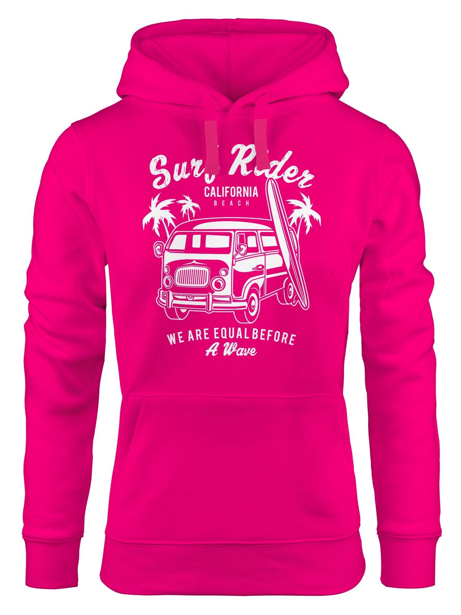 Hoodie MoonWorks Surfing pink Retro Kapuzenpullover Moonworks® Bus Damen Hoodie Sweatshirt