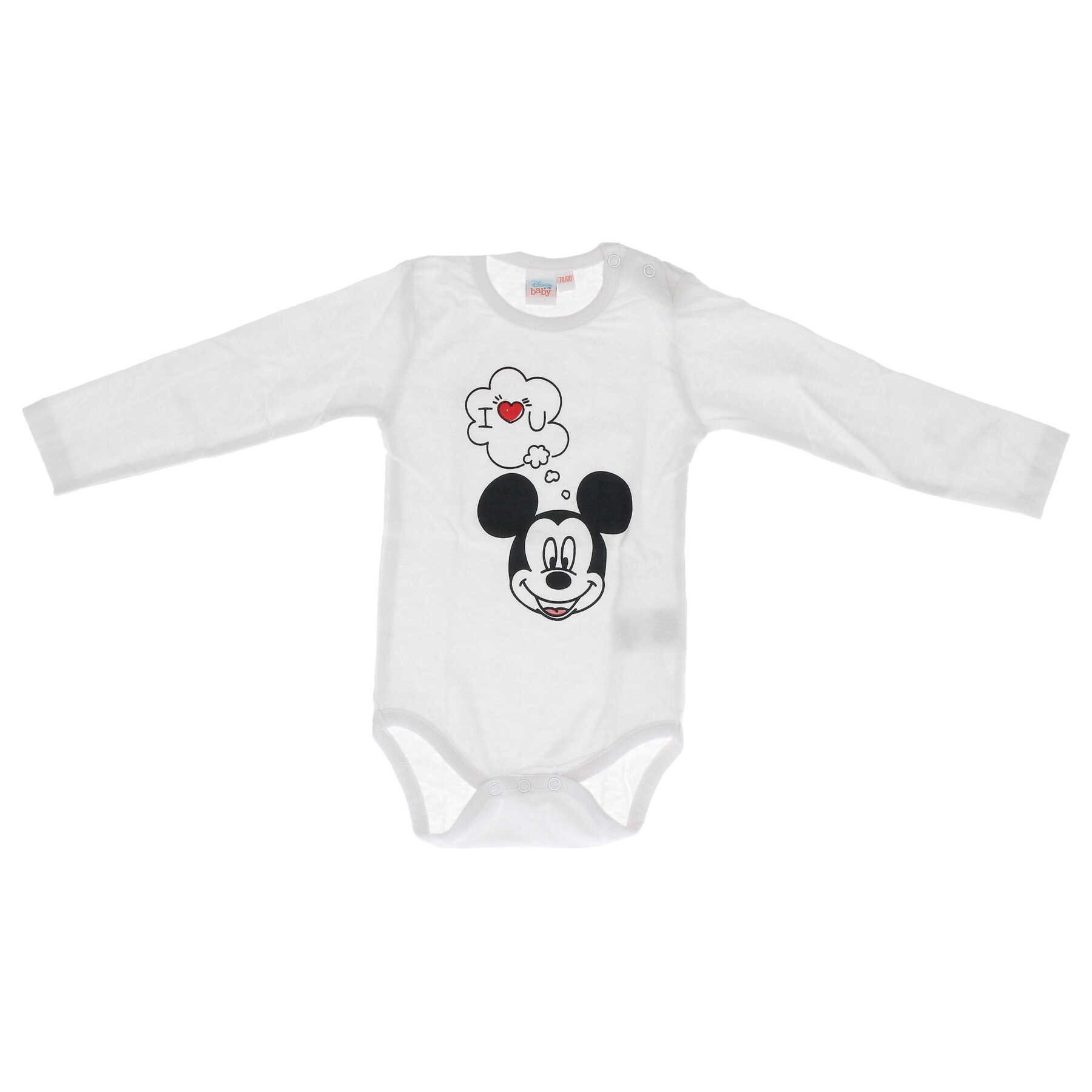 Disney Baby Strampler Disney Mickey Maus Baby Kleinkind langarm Body Strampler 100% Baumwolle, Gr. 62 bis 92
