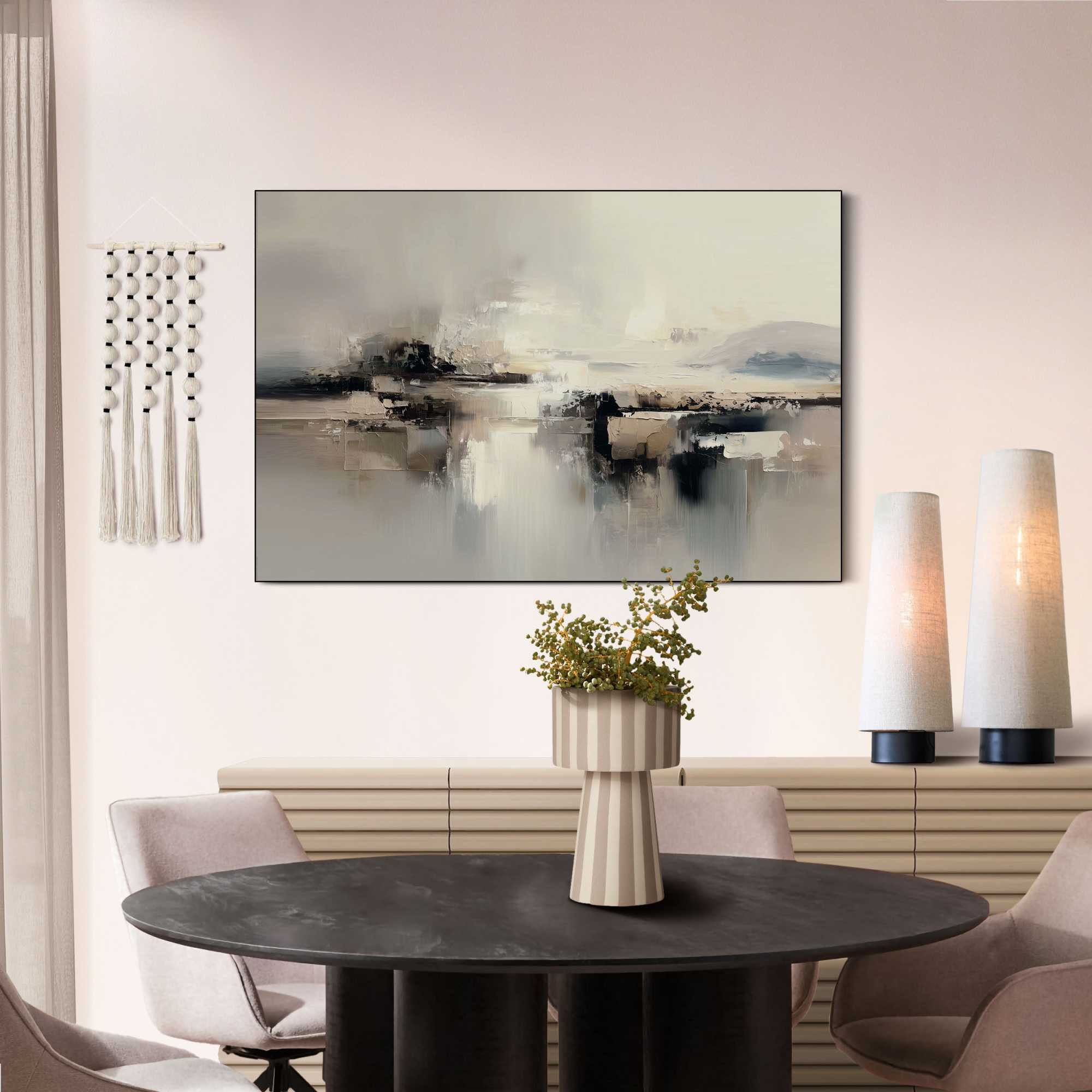 Reinders! Wandbild Sanfter Horizont, (1 St), Wohnzimmer - Beige - MDF - Abstrakt - 90x60 cm