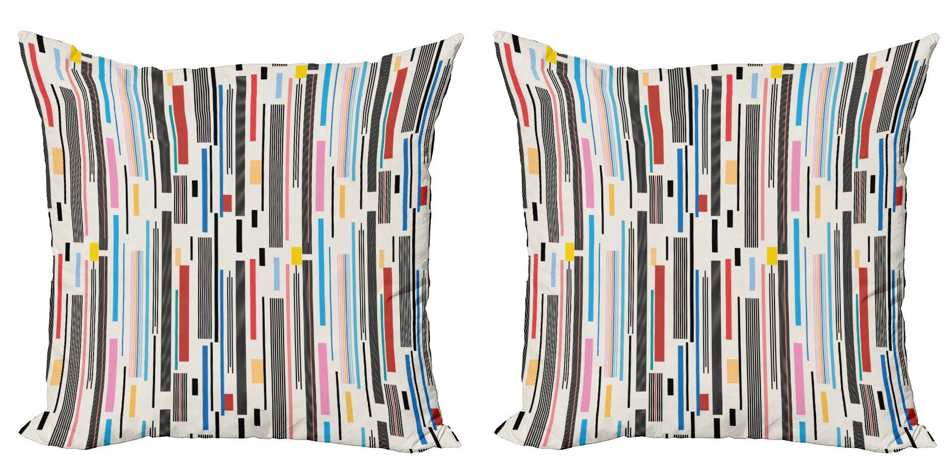 Kissenbezüge Modern Accent Doppelseitiger Digitaldruck, Abakuhaus (2 Stück), Abstrakt Verschiedene Farben-Streifen
