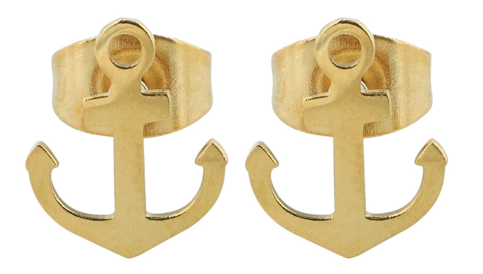 AKZENT Ohrring-Set Anker Ohrstecker aus Edelstahl Damen Herren Ohrringe