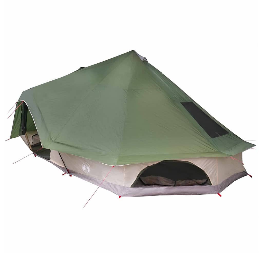 vidaXL Tipi-Zelt Tipi Zelt 10 Personen Grün Taft, Personen: 10 (1 tlg)