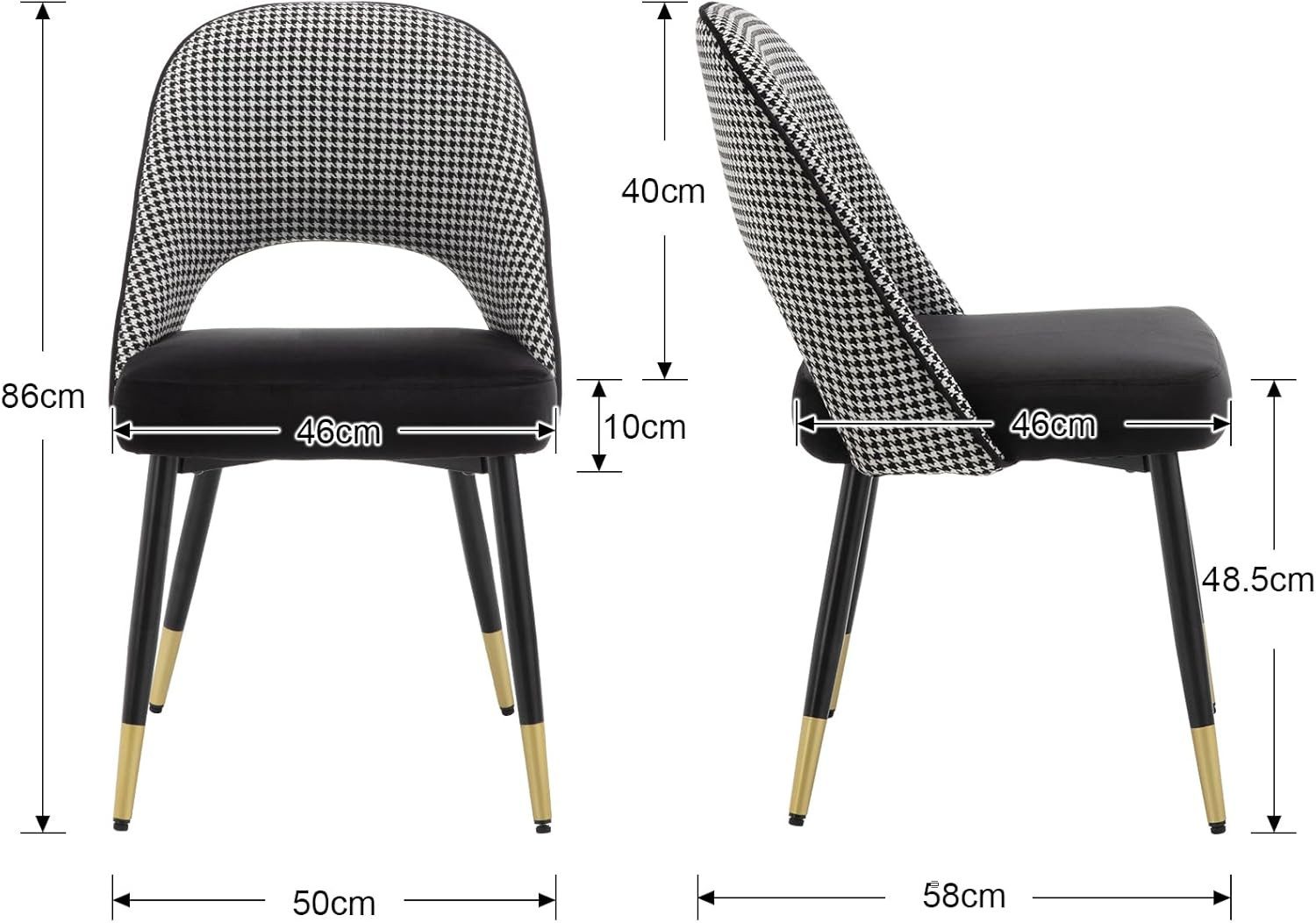 WAHSON OFFICE CHAIRS Esszimmerstuhl Samt 2er Set Seitenstühle Küchenstühle