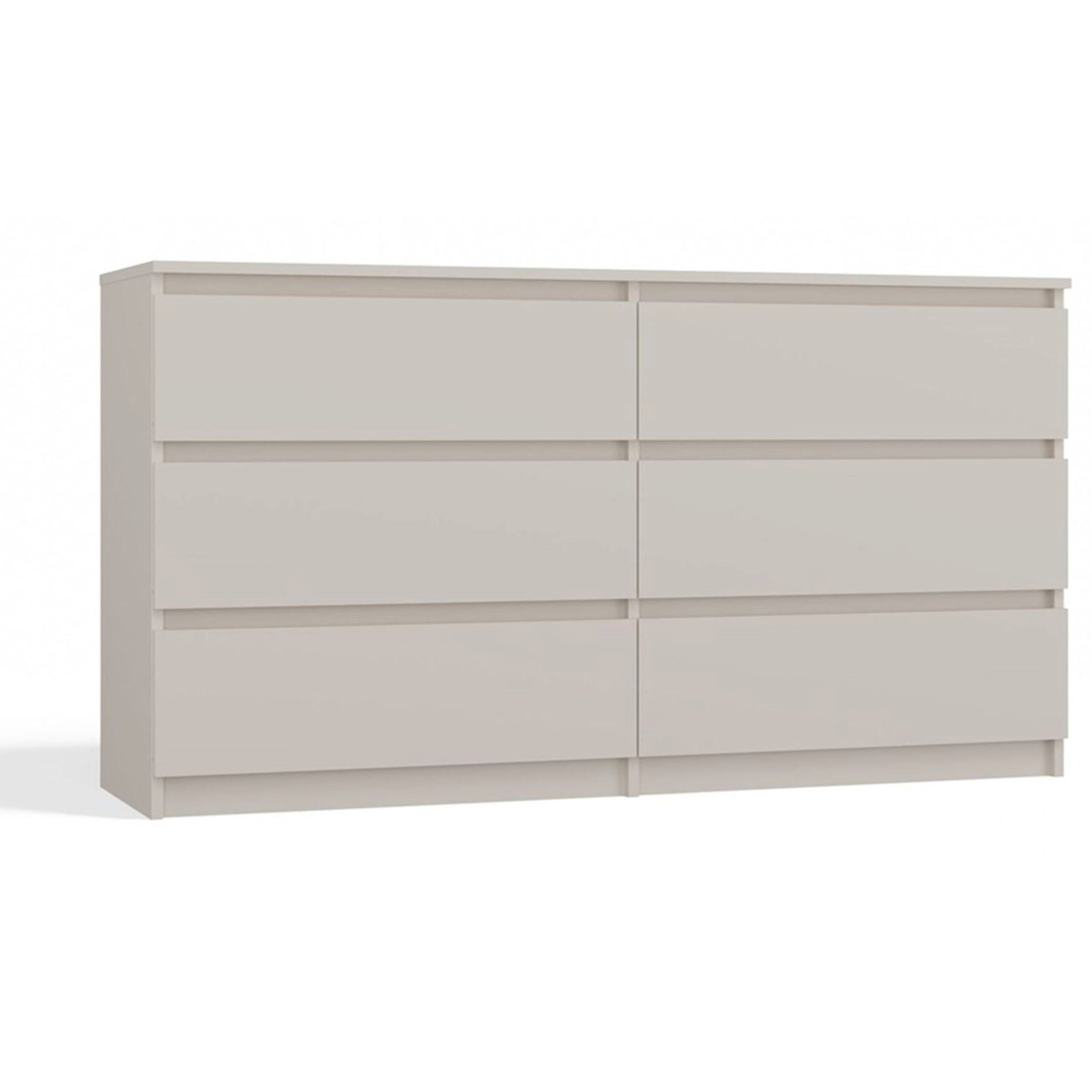 Selsey Kommode MALWA, Stauraumkommode, Schubladen mit Auszugsstopp, Weiß, Grau, Greige