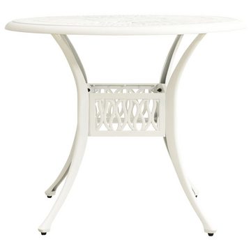 furnicato Gartentisch Weiß 90x90x74 cm Aluminiumguss