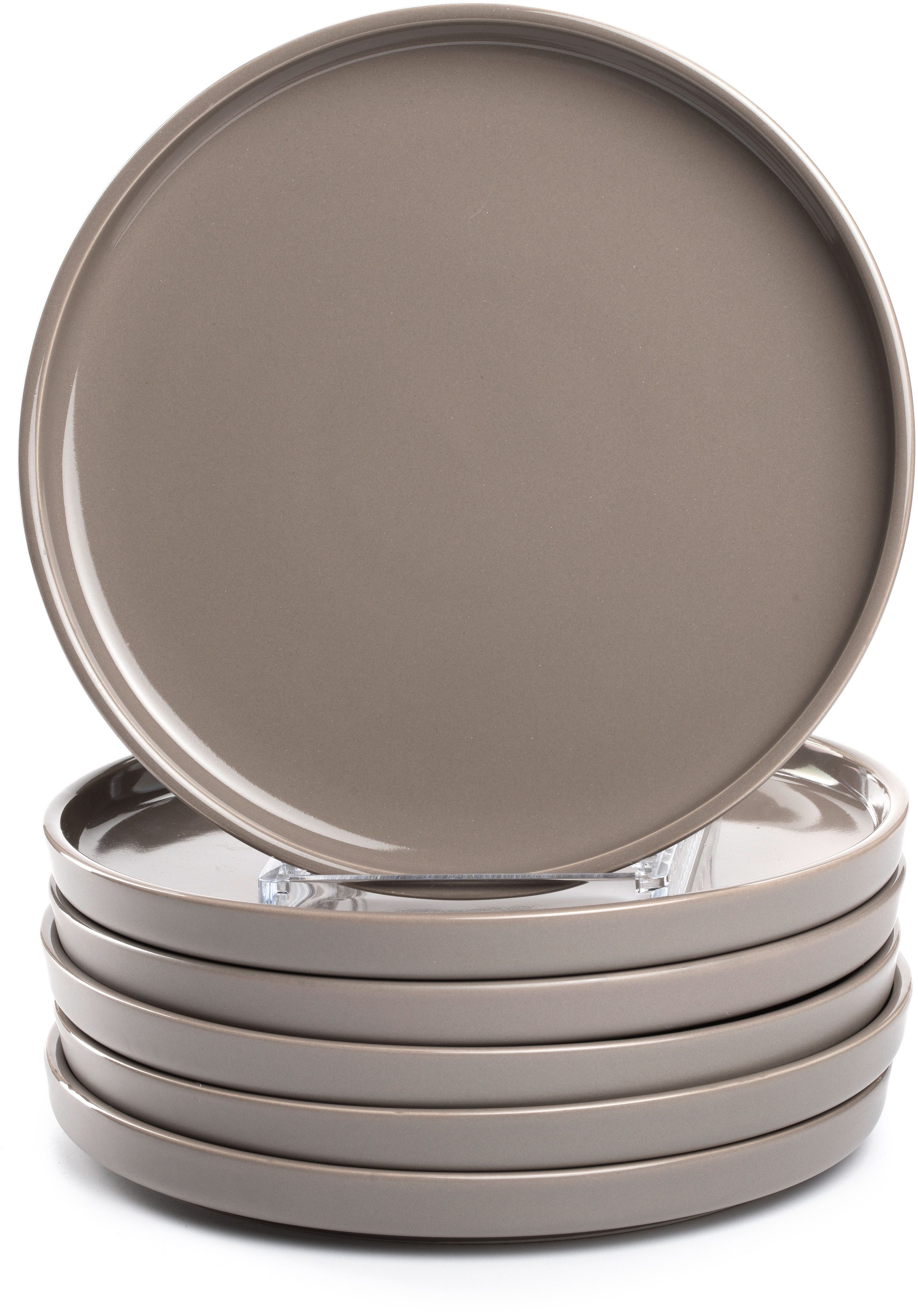 LEONARDO Teller-Set Speiseteller ROMA, Keramikteller, ca. 22 cm, 6-teilig (6-tlg), 6 Personen, Keramik, Geschirr-Set, Service, spülmaschinengeeignet