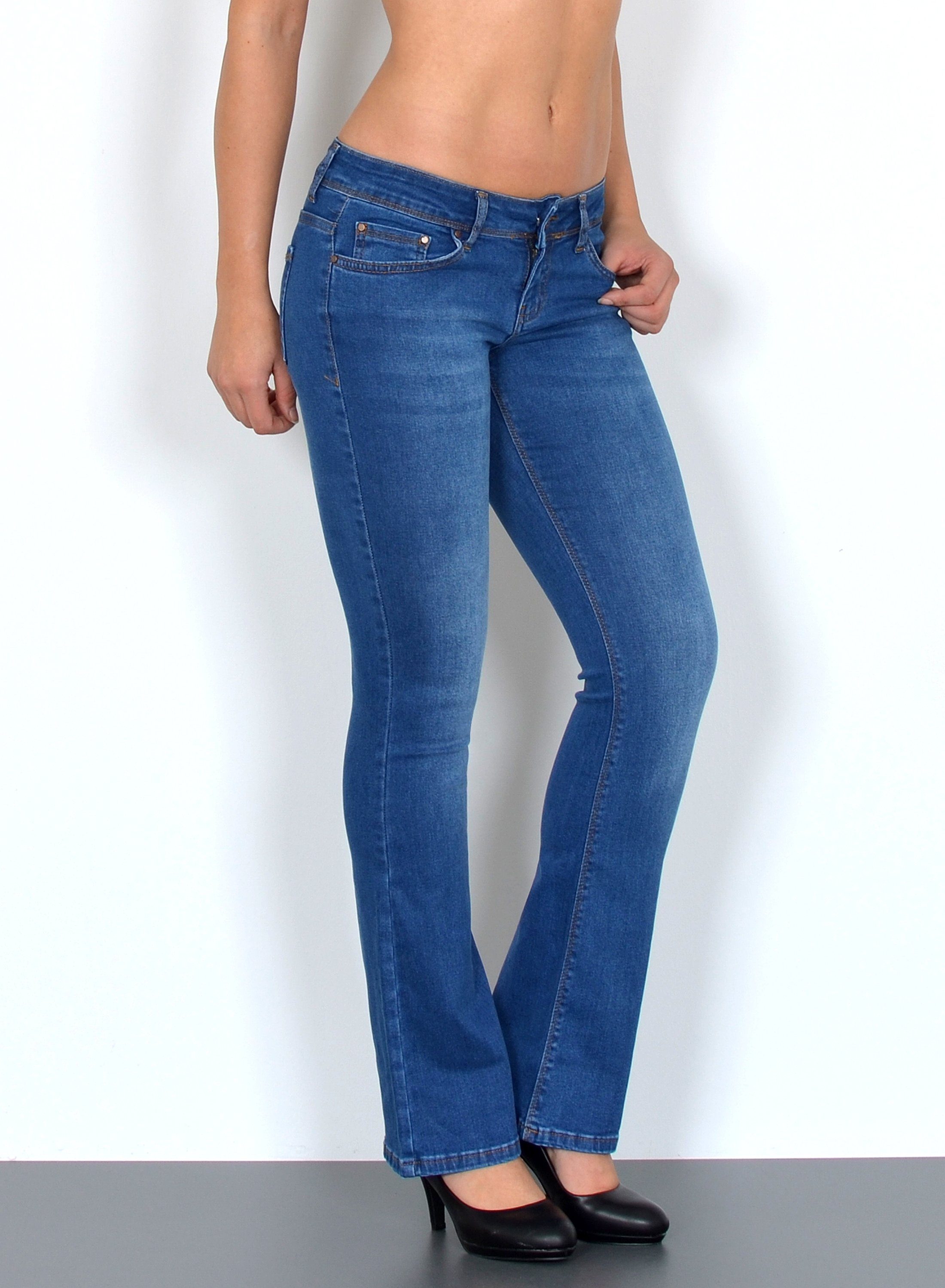 ESRA Bootcut-Jeans Low Waist Jeans Damen Bootcut Stretch Flared Jeans Wide Leg Jeans B2 Bootcut Jeans Damen Schlaghose weites Bein Flared Jeans Schlag Jeans – Bild 3 von 5