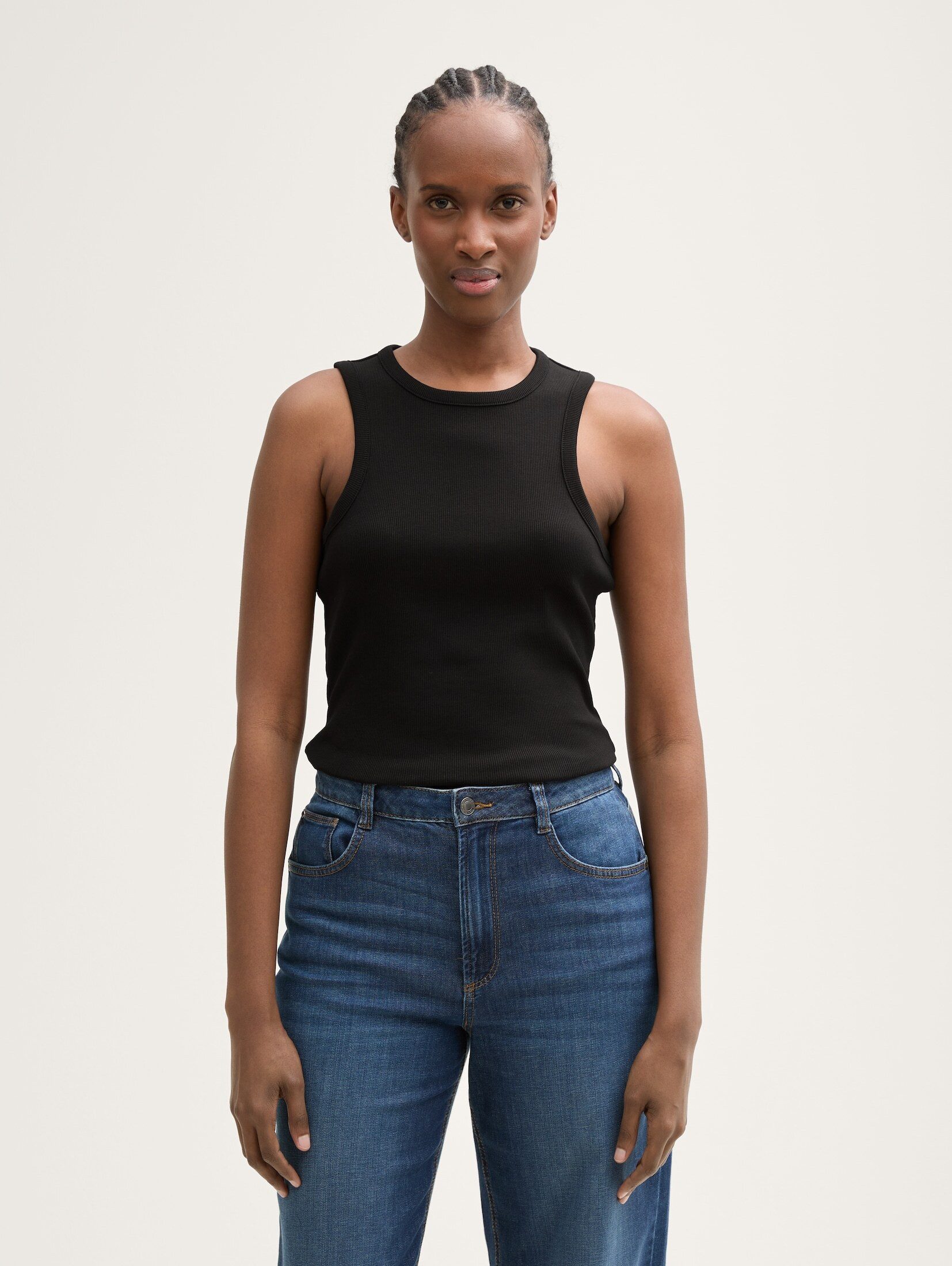 TOM TAILOR Denim Trägertop Racerback Ripp günstig online kaufen