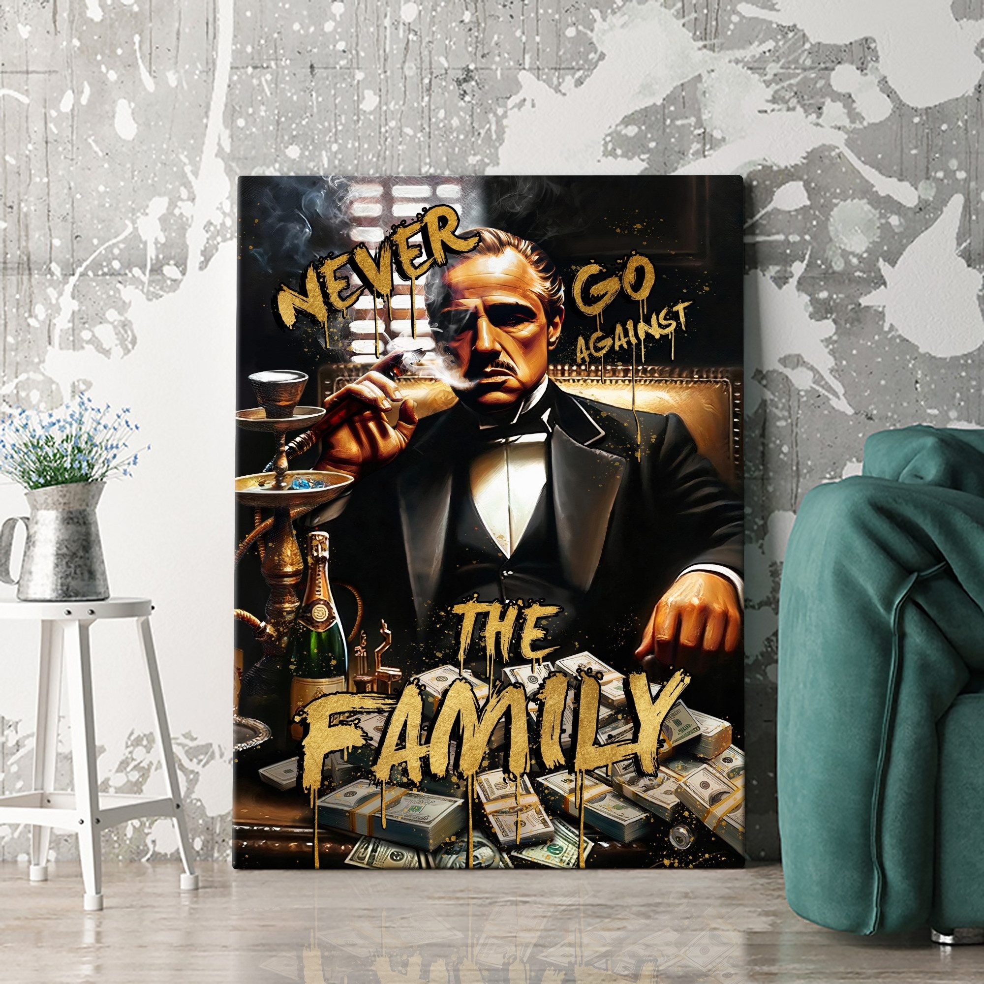 Artmazing Leinwandbild Never Go Against The Family, XXL Leinwand 120x80, Po günstig online kaufen