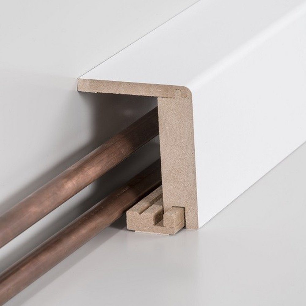 Südbrock Sockelleiste Heizrohrabdeckleiste / Heizrohrverkleidung mit abgerundeter Kante