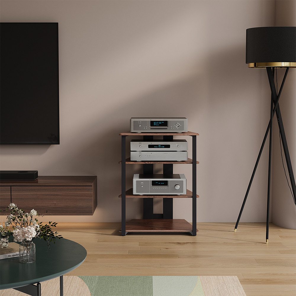 Vicco Bücherregal Tonar, Eiche rustikal/Schwarz, 61 x 78 cm 4 offene Ablage günstig online kaufen