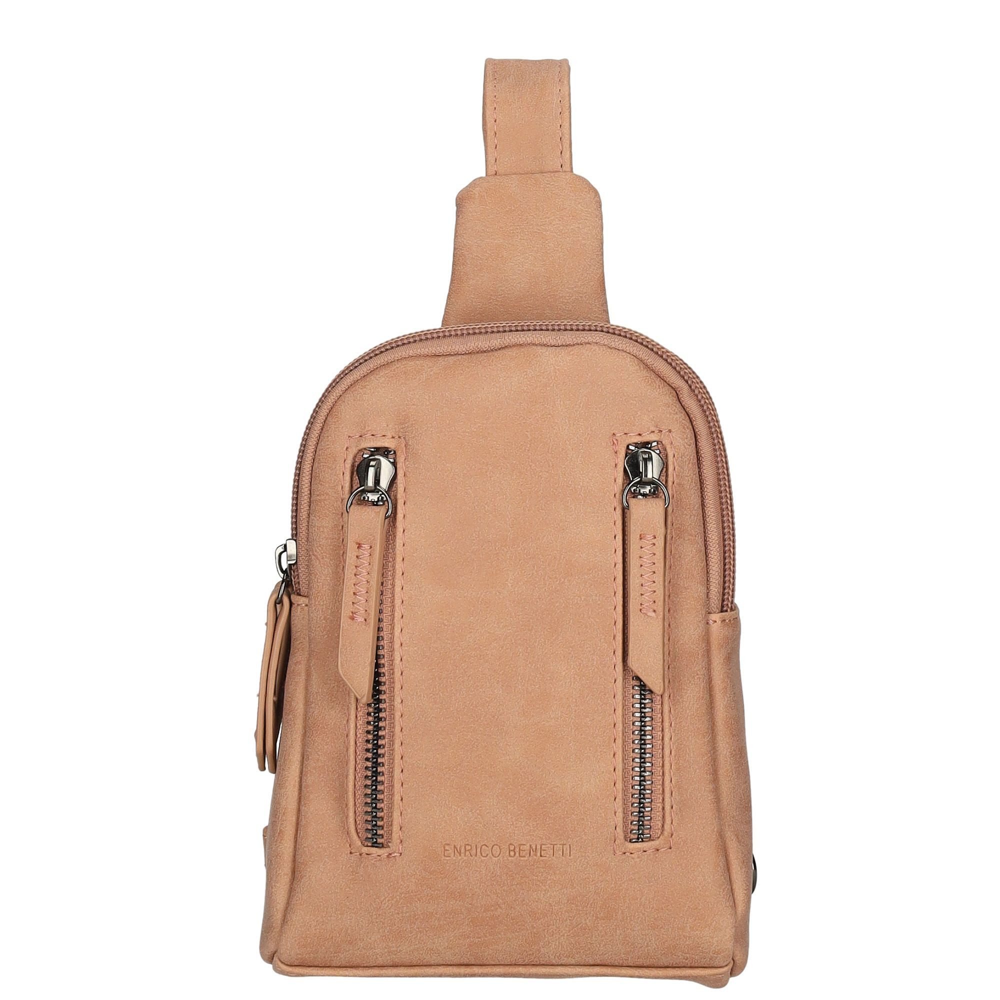 Christian Wippermann Umhängetasche Damen Tasche Schultertasche Umhängetasche Crossover Bag (1-tlg), Leder Optik Handtasche Schwarz