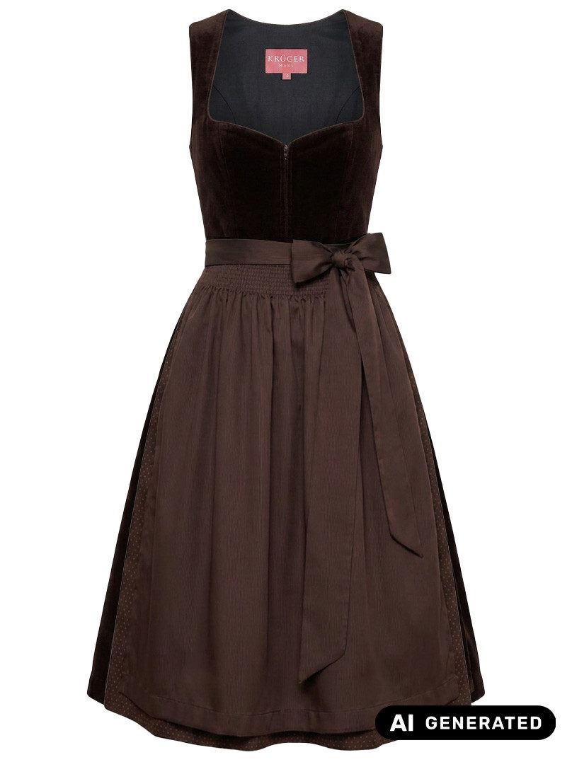 KRÜGER COLLECTION Dirndl Dirndl Delvara 70cm Länge dunkelbraun