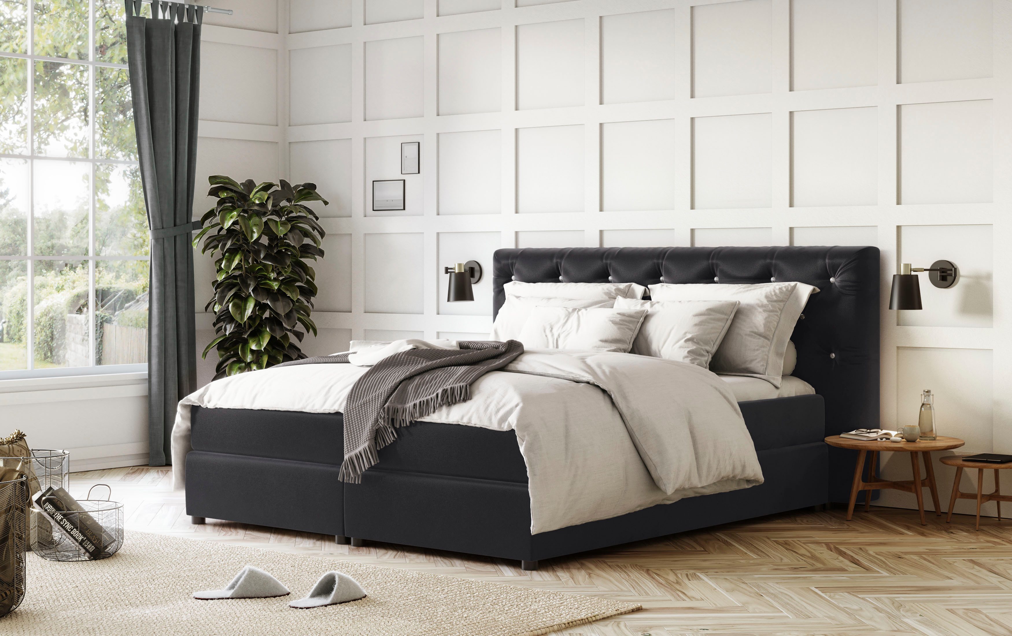 COTTA Boxspringbett Castle, mit Strasssteinen im günstig online kaufen