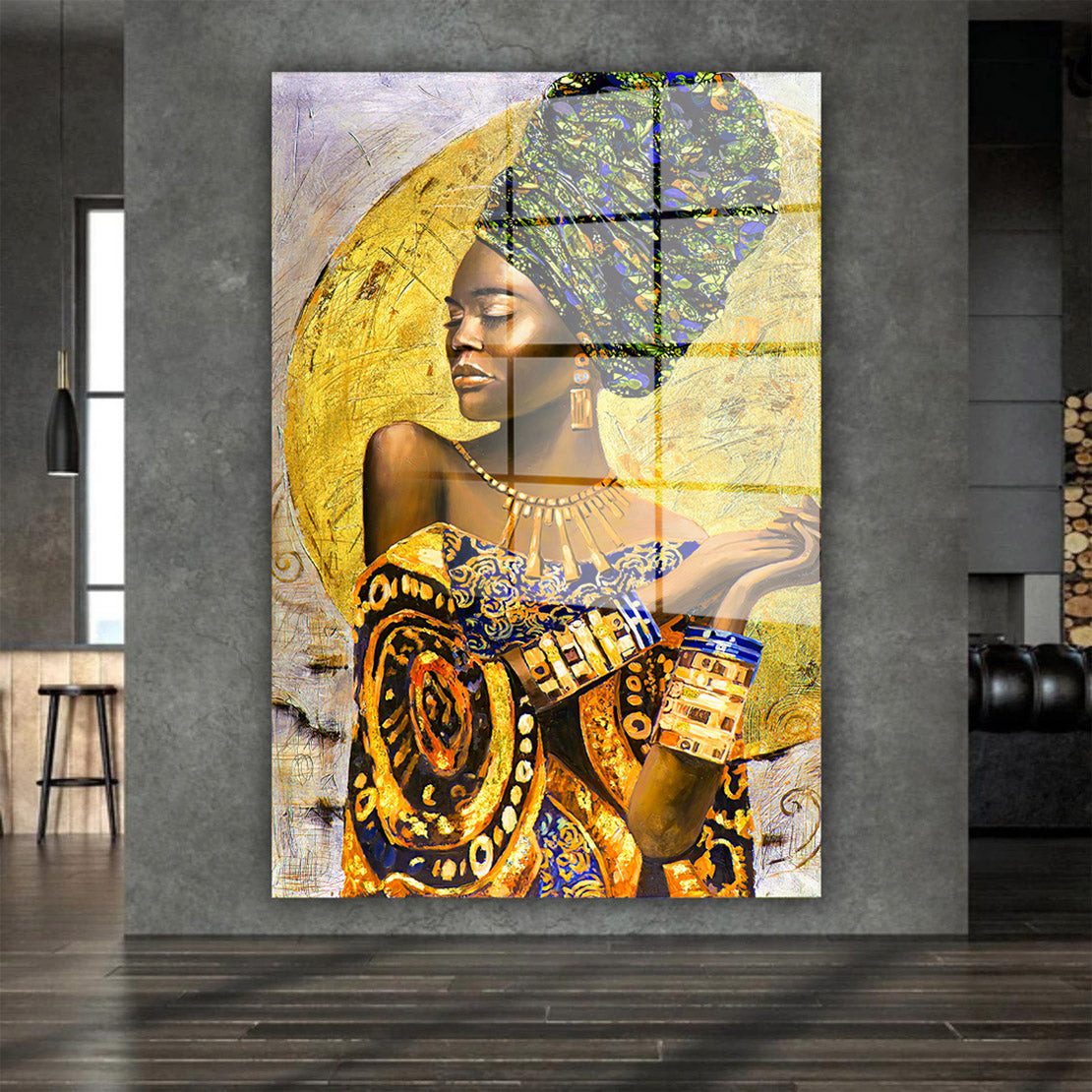 Artedinoi Acrylglasbild Afrikanische Frau African Beauty Acrylglas Wandbild Bild Wanddeko Wohn