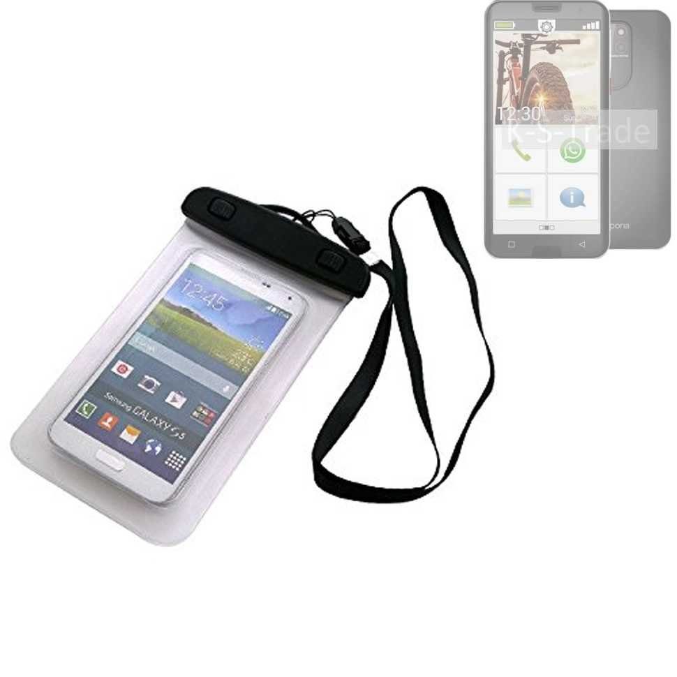 K-S-Trade Handyhülle für Emporia smart.5, Schutz Hülle Handy Hülle Beach Bag wasserdicht 16cm x 10cm