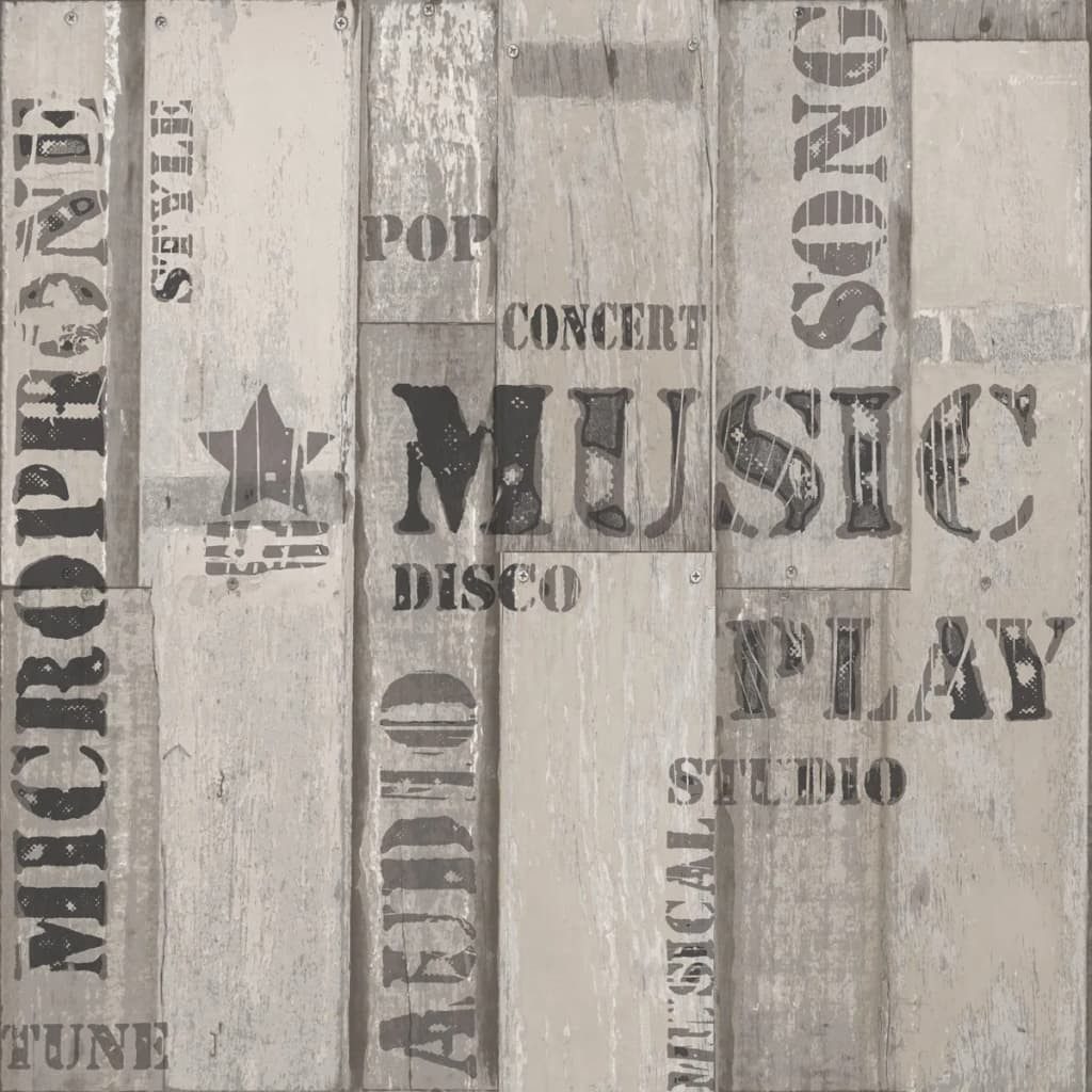 Noordwand Fototapete Tapete Urban Friends & Coffee Wooden Planks Words Grau, (1 St)