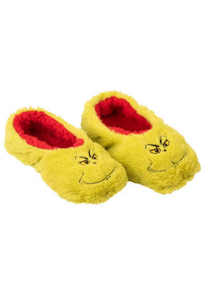 United Labels® The Grinch Hausschuhe für Damen - Ballerinas Winter Slipper Grün Hausschuh