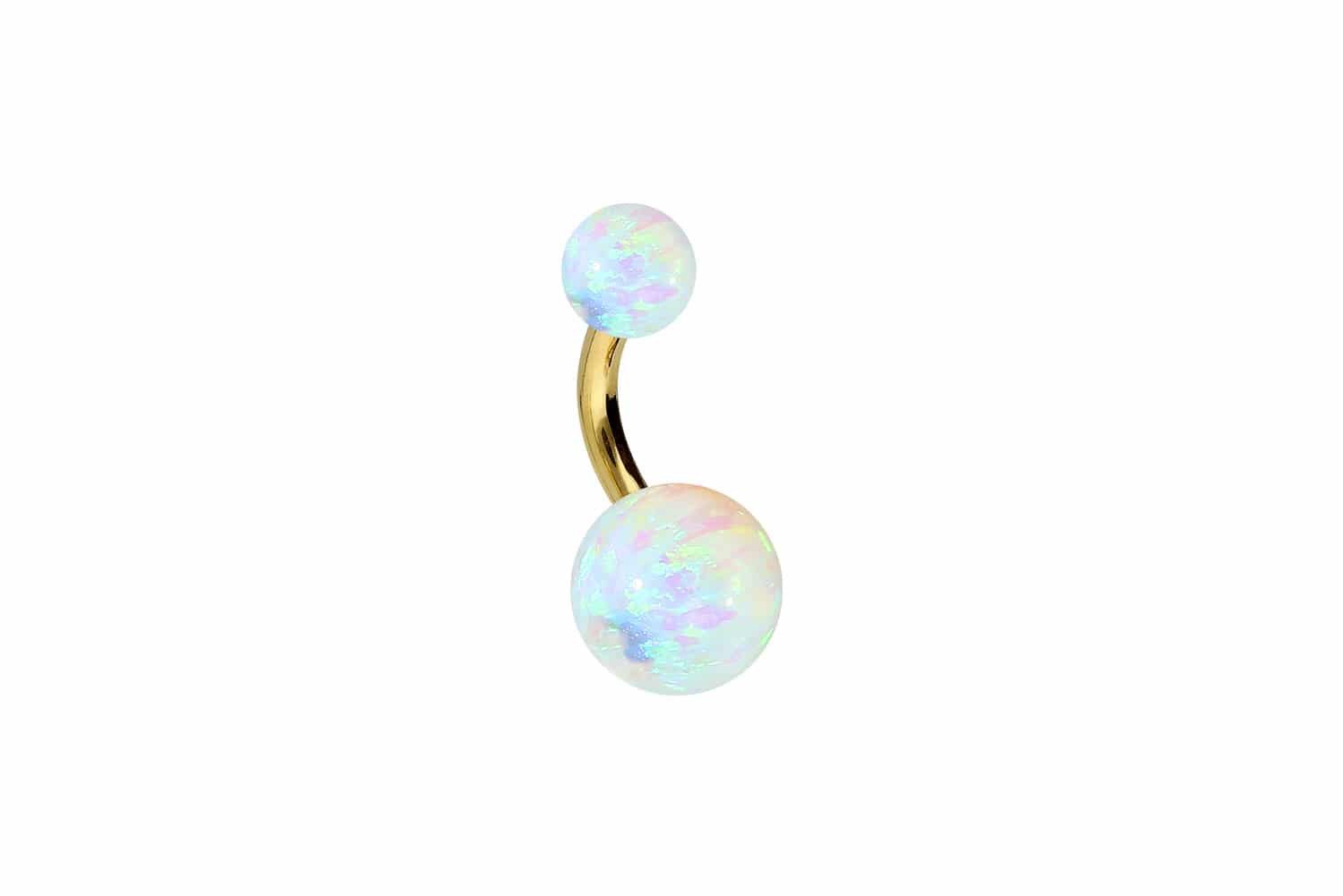 PIERCINGLINE Bauchnabelpiercing Titan Bananabell SYNTHETISCHE OPALE (Banana günstig online kaufen