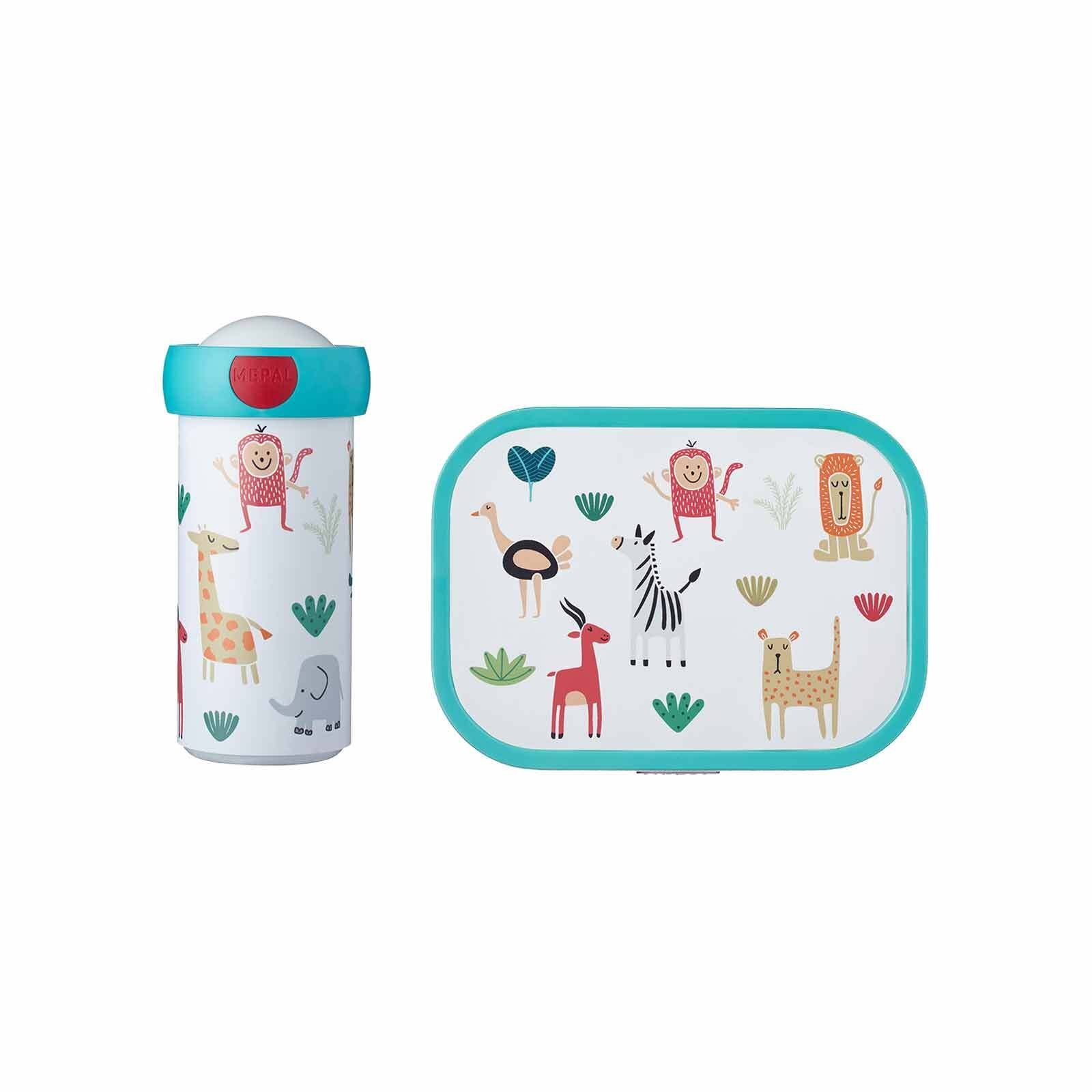 (2-tlg), + Acrylnitril-Butadien-Styrol Spülmaschinengeeignet Brotdose (ABS), 300 Verschlussbecher Campus Animal Lunchbox ml Mepal Friends + 700 ml,