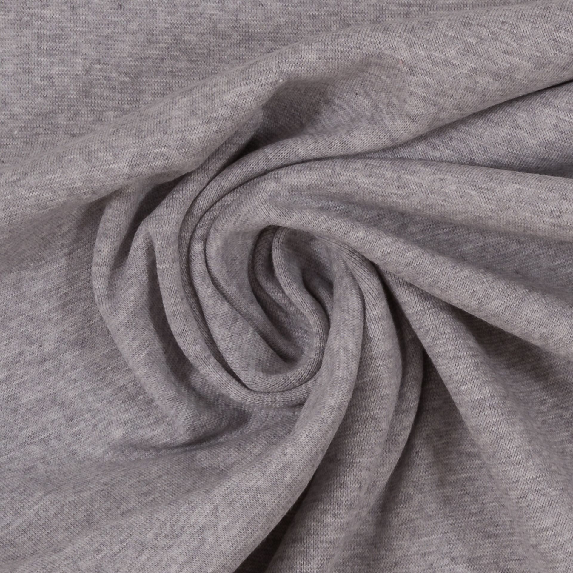 larissastoffe Stoff Bio Bündchenstoff uni, Feinripp, Lebenskleidung, grau meliert, Meterware, 50 cm x 100 cm