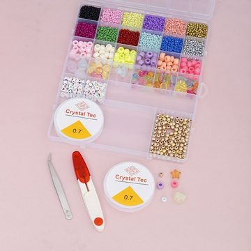 DTC GmbH Bettelarmband 29 Gauge Rice Bead, farbige Perle Perlenbox (Kreieren Sie Ihre eigenen Kreationen mit einer Auswahl an farbenfrohen Perlen und Werkzeugen für all Ihre Perlenbedürfnisse!, 1-tlg)