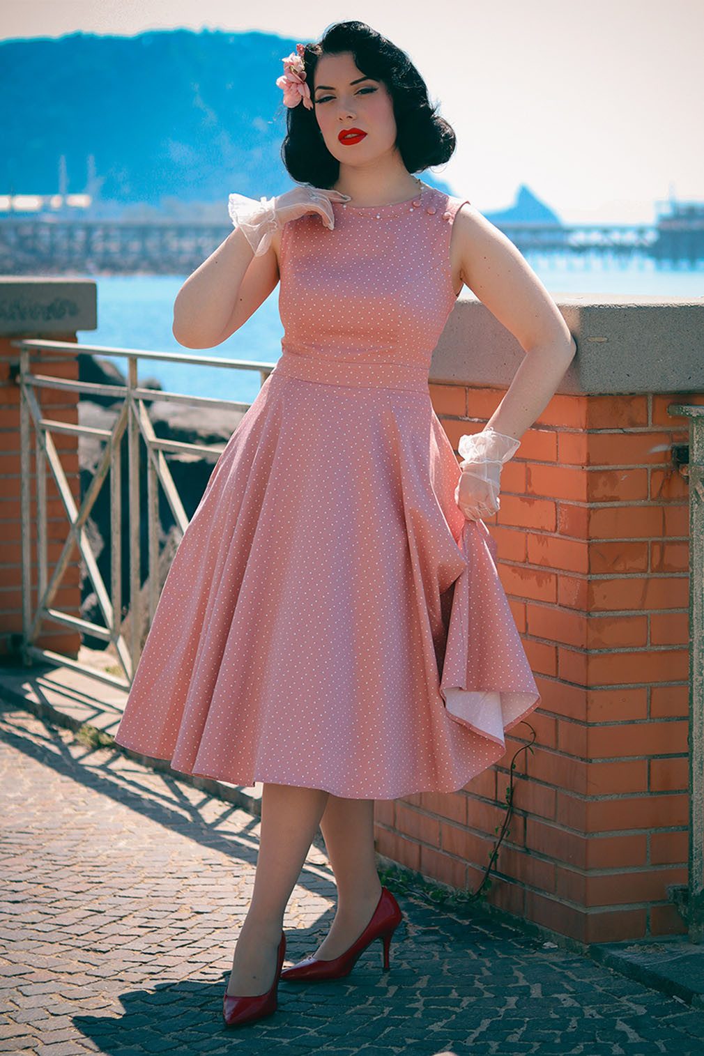 Hearts & Roses London A-Linien-Kleid Elodie Polka Dot Swing Dress Rockabell günstig online kaufen