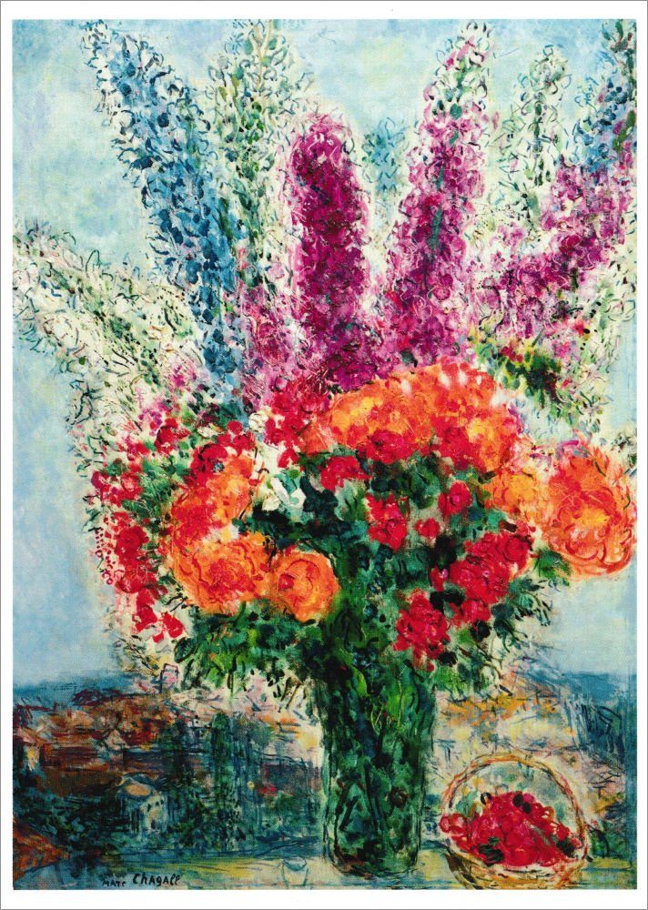 Postkarte Kunstkarte Marc Chagall "Blumenstrauß"