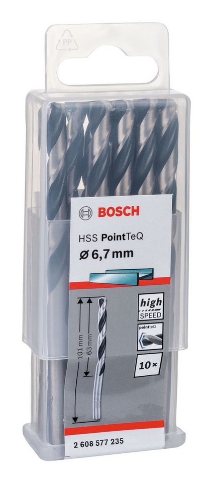 Thumbnail - BOSCH Metallbohrer, (10 Stück), HSS PointTeQ (DIN 338) Metallspiralbohrer - 6,7 mm - 10er-Pack