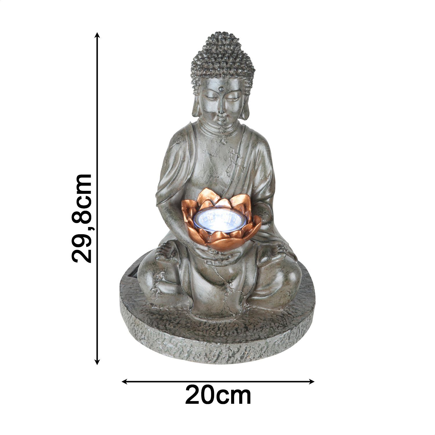 2er LED Solarleuchte Buddha Garten Solarleuchte bmf-versand Set Außen Solarlampe Balkon