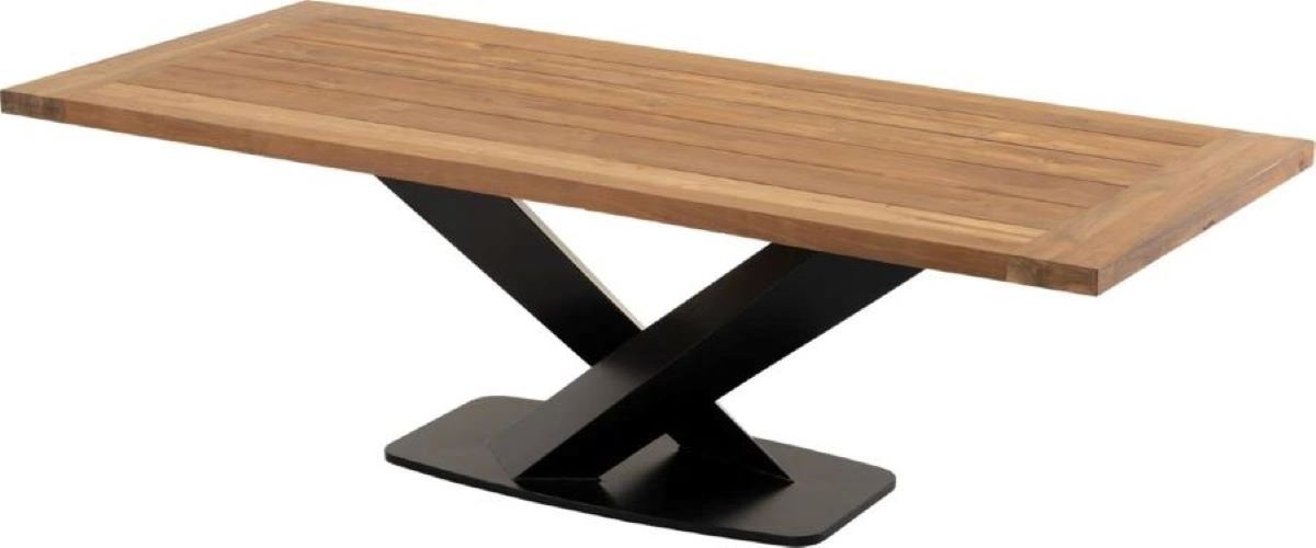 Gartentisch Gartentisch Tafel TARANTO recycled Teak 240x100 cm Metallgestell