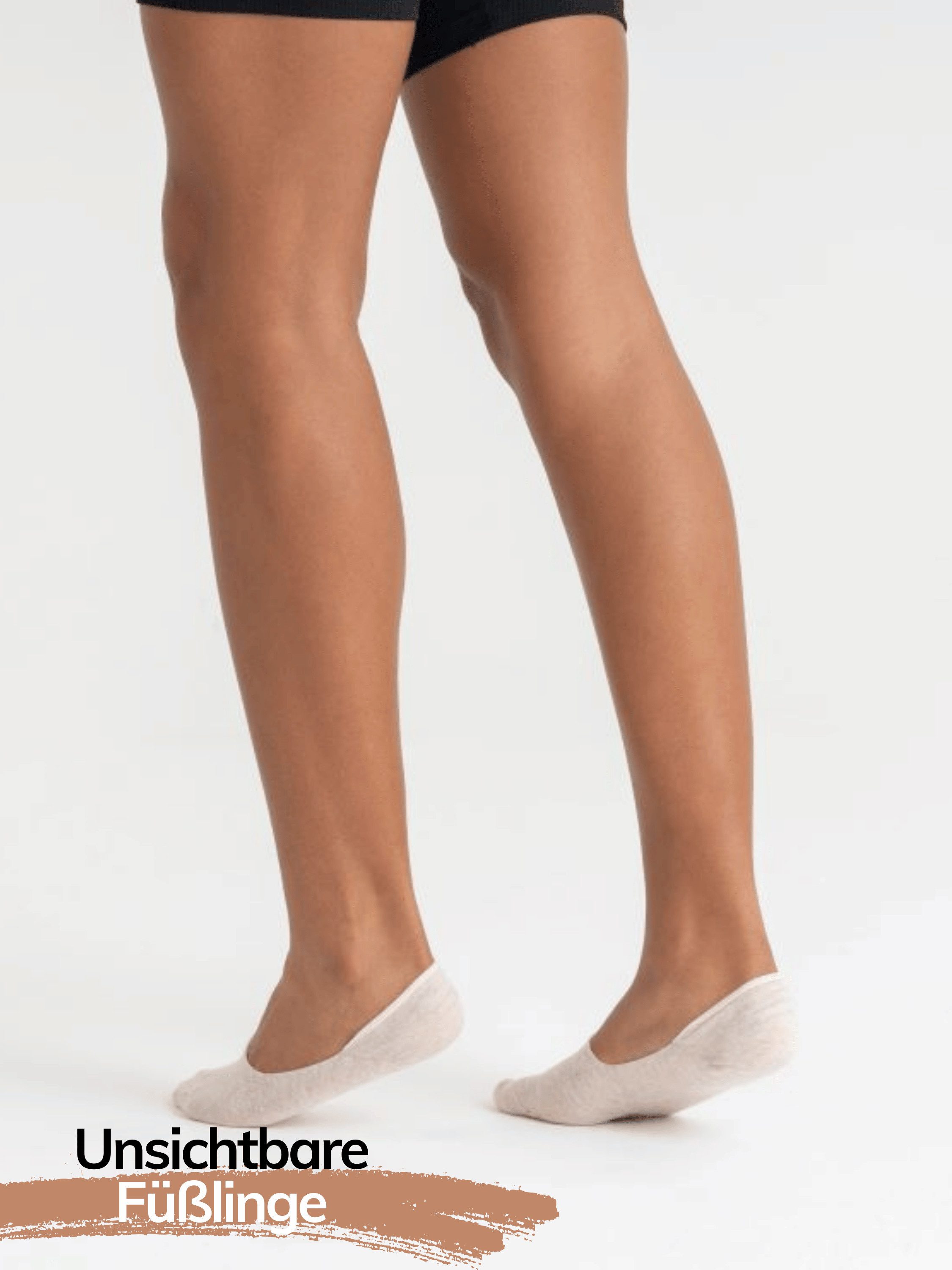 QOLONIA Füßlinge Ballerina Socken unsichtbare Füßlinge Bio-Baumwolle /QSOCKS (Set, 6 Paar) Rutschfest mit Silikon streifen, ideal für Ballerinas